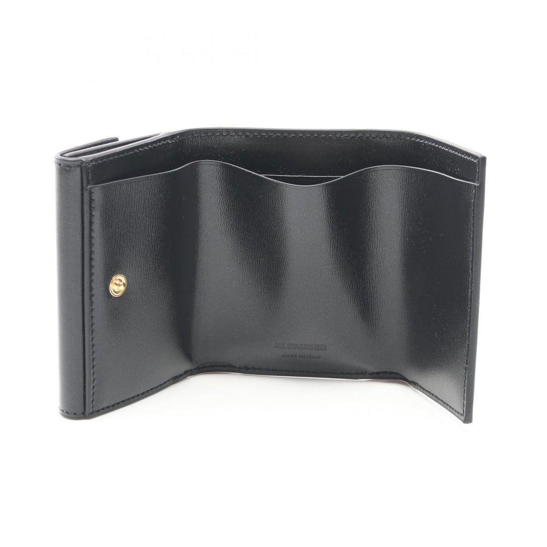 Jil Sander Leather Tri-Fold Wallet Black