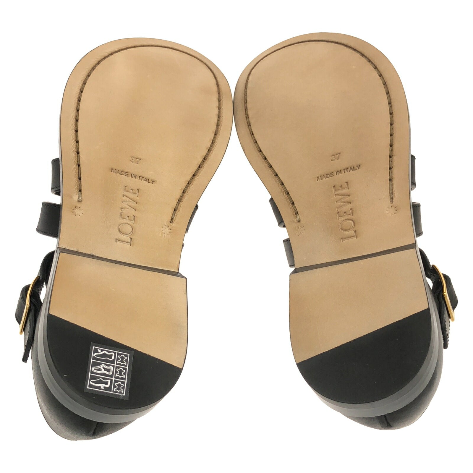 Loewe Leather Sandals Black