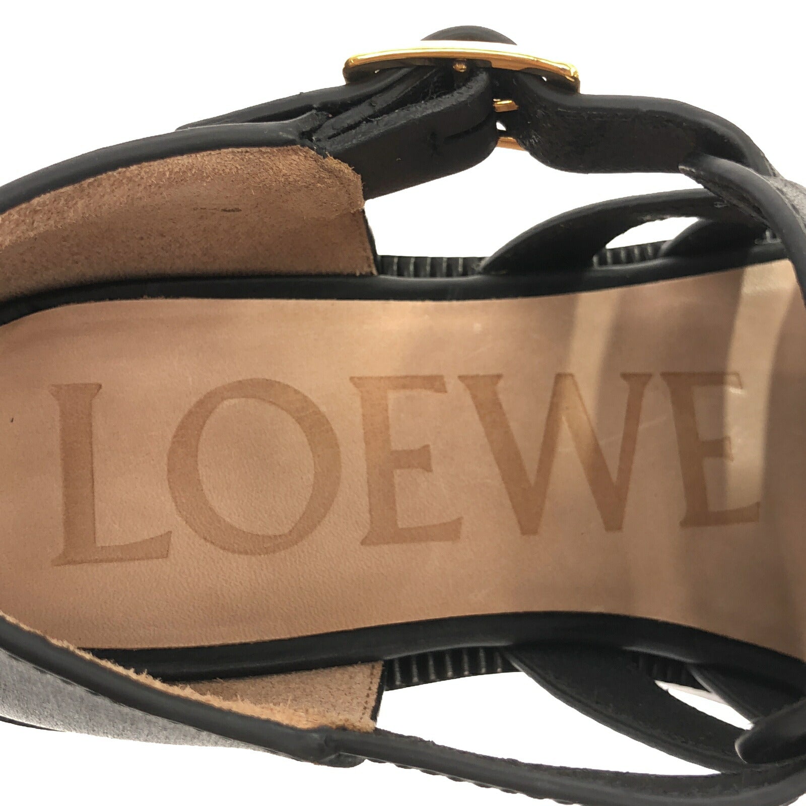 Loewe Leather Sandals Black