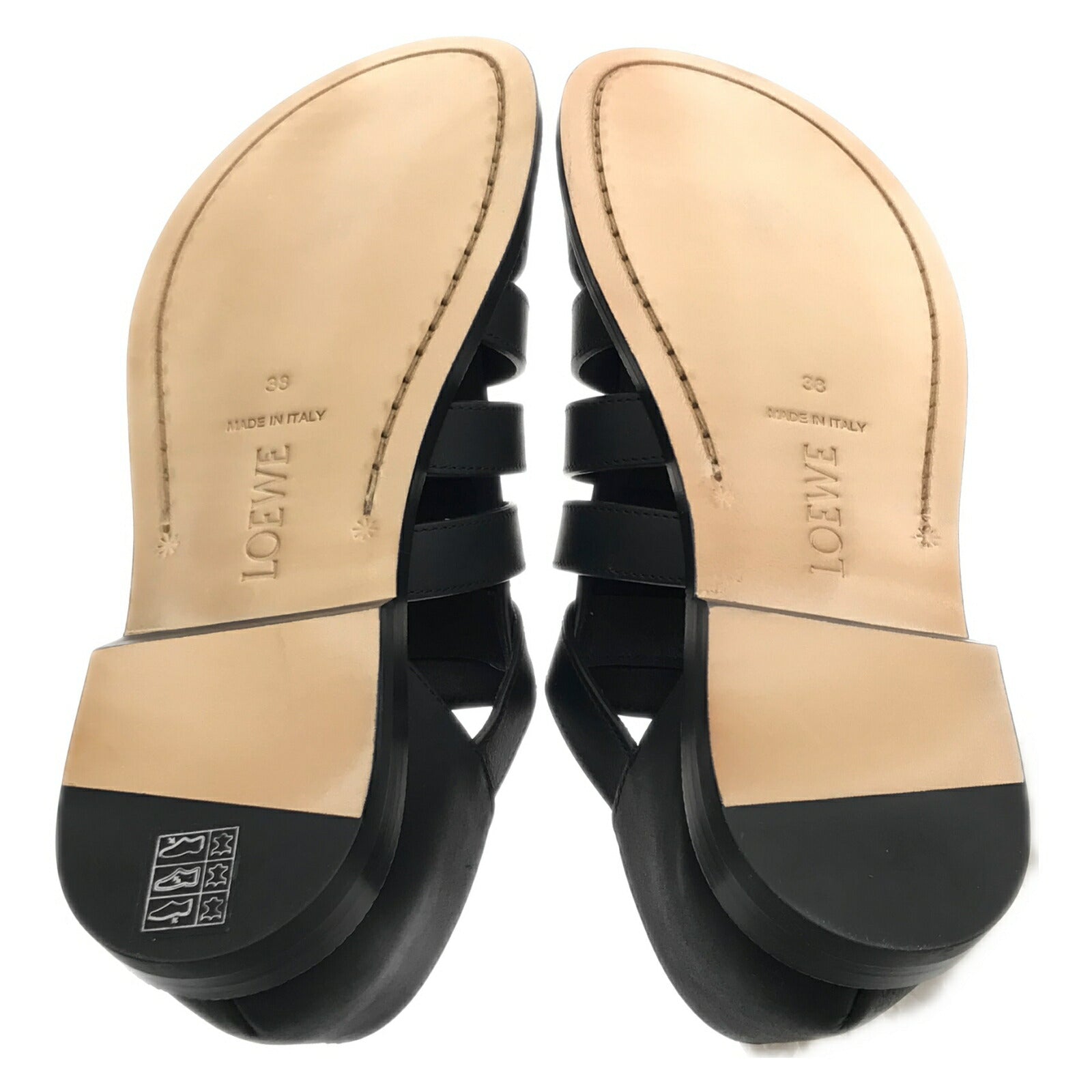 Loewe Leather Sandals Black