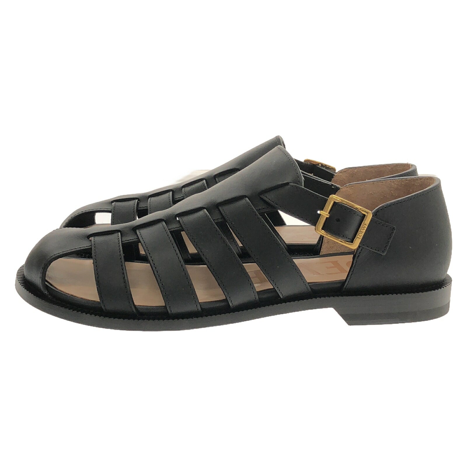 Loewe Leather Sandals Black Women