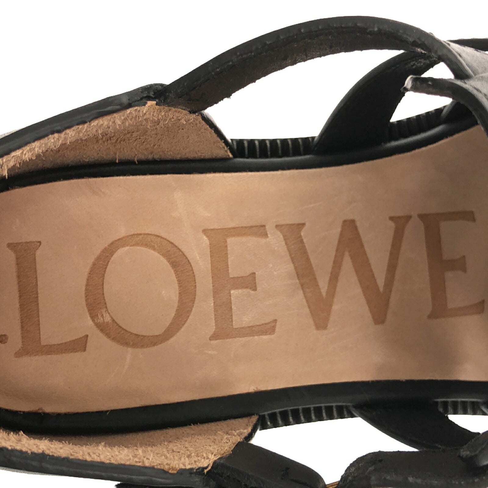 Loewe Leather Sandals Black Women