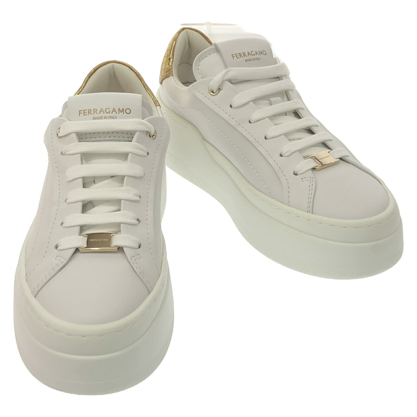 Salvatore Ferragamo Leather Sneakers White