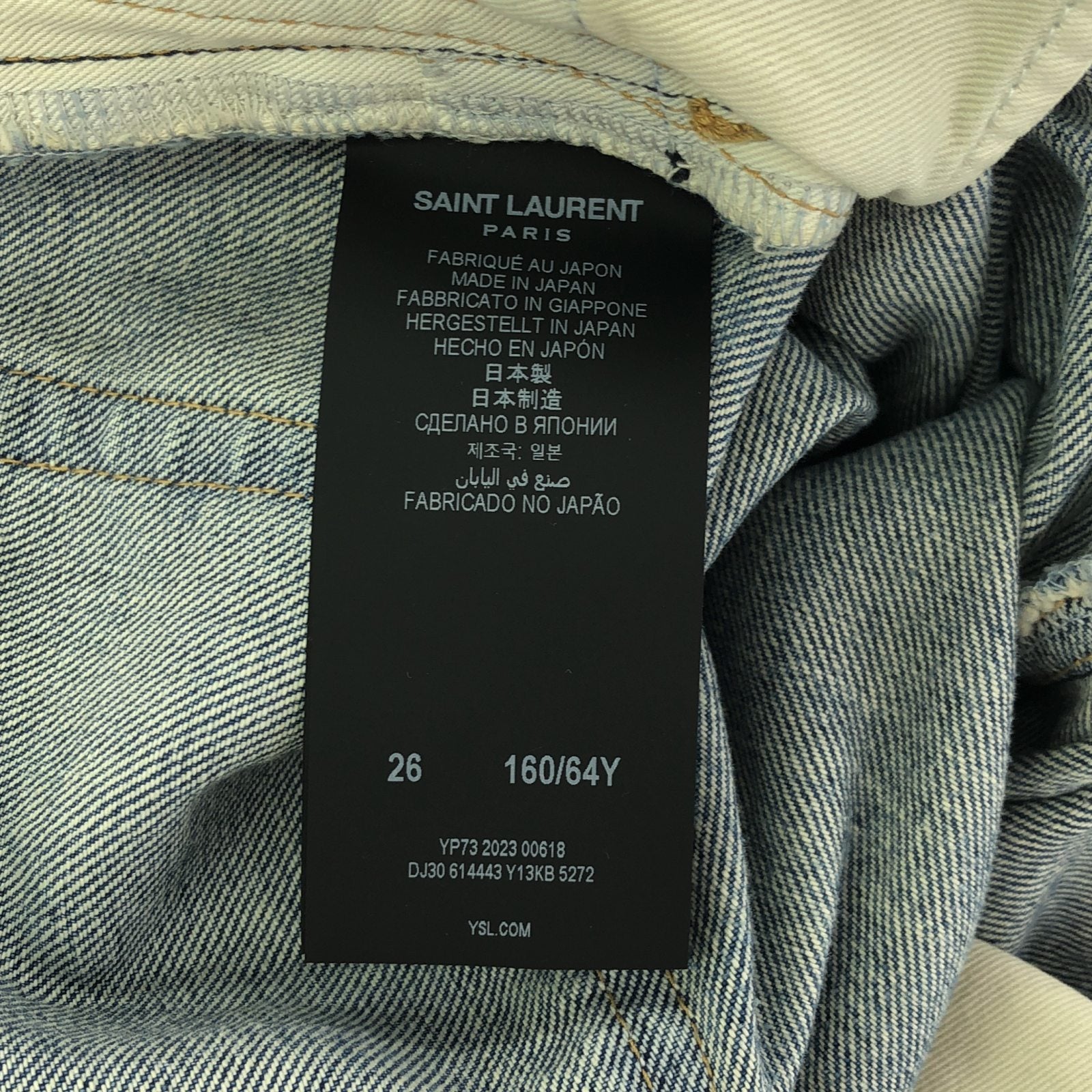 Yves Saint Laurent Cotton Denim Pants Blue