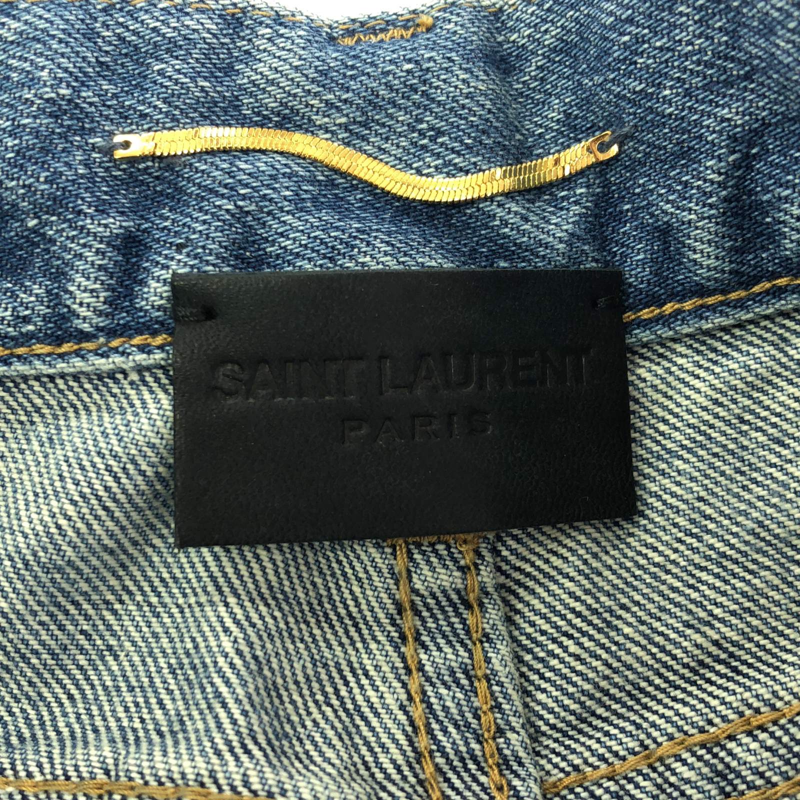 Saint Laurent Cotton Denim Pants Blue