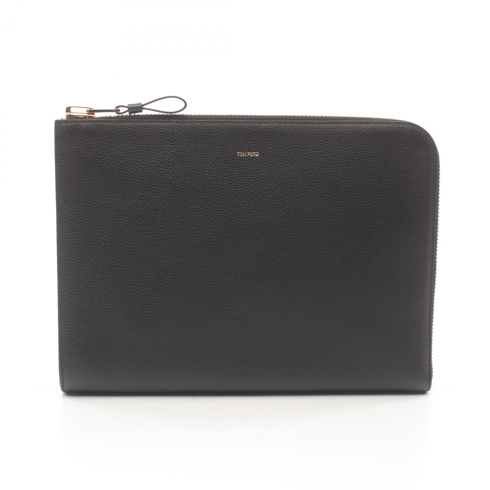 Tom Ford Leather Clutch Bag Black