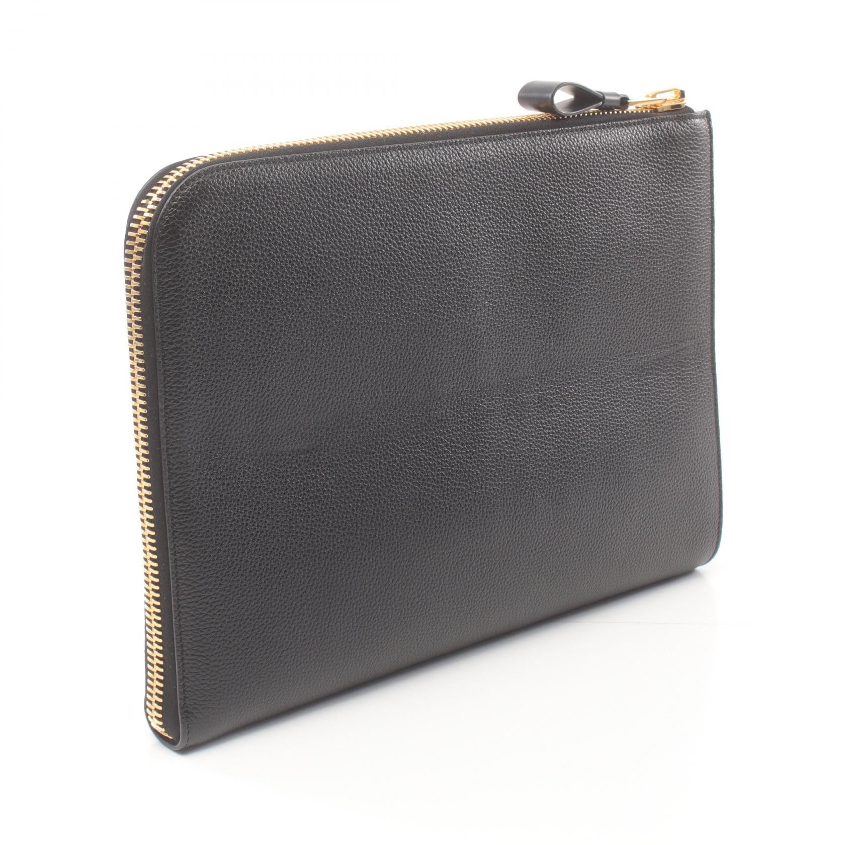 Tom Ford Leather Clutch Bag Black