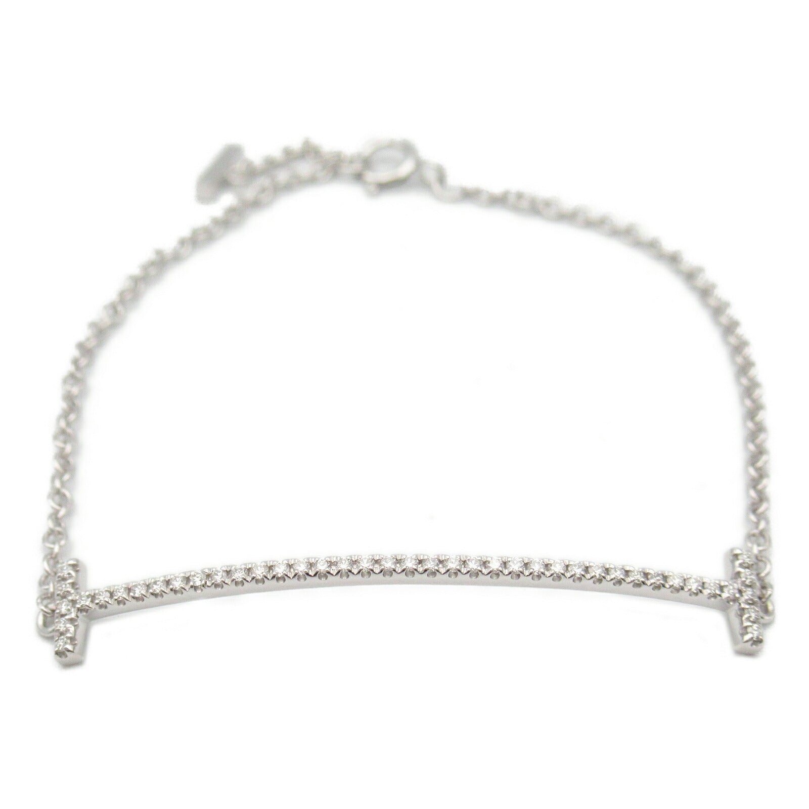 Tiffany & Co T Smile Small Diamond Bracelet K18WG