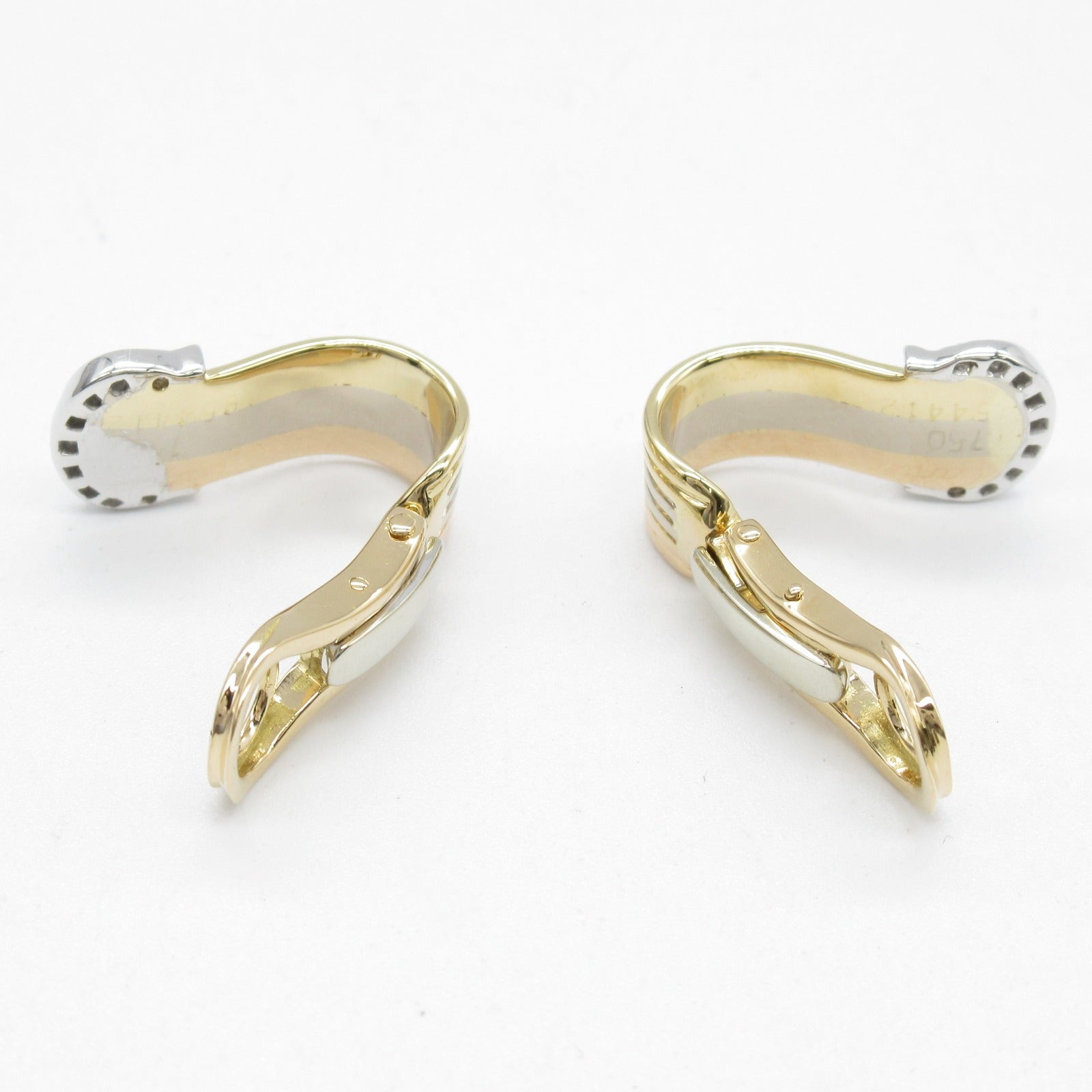 Cartier 2C Diamond Earrings K18 Gold