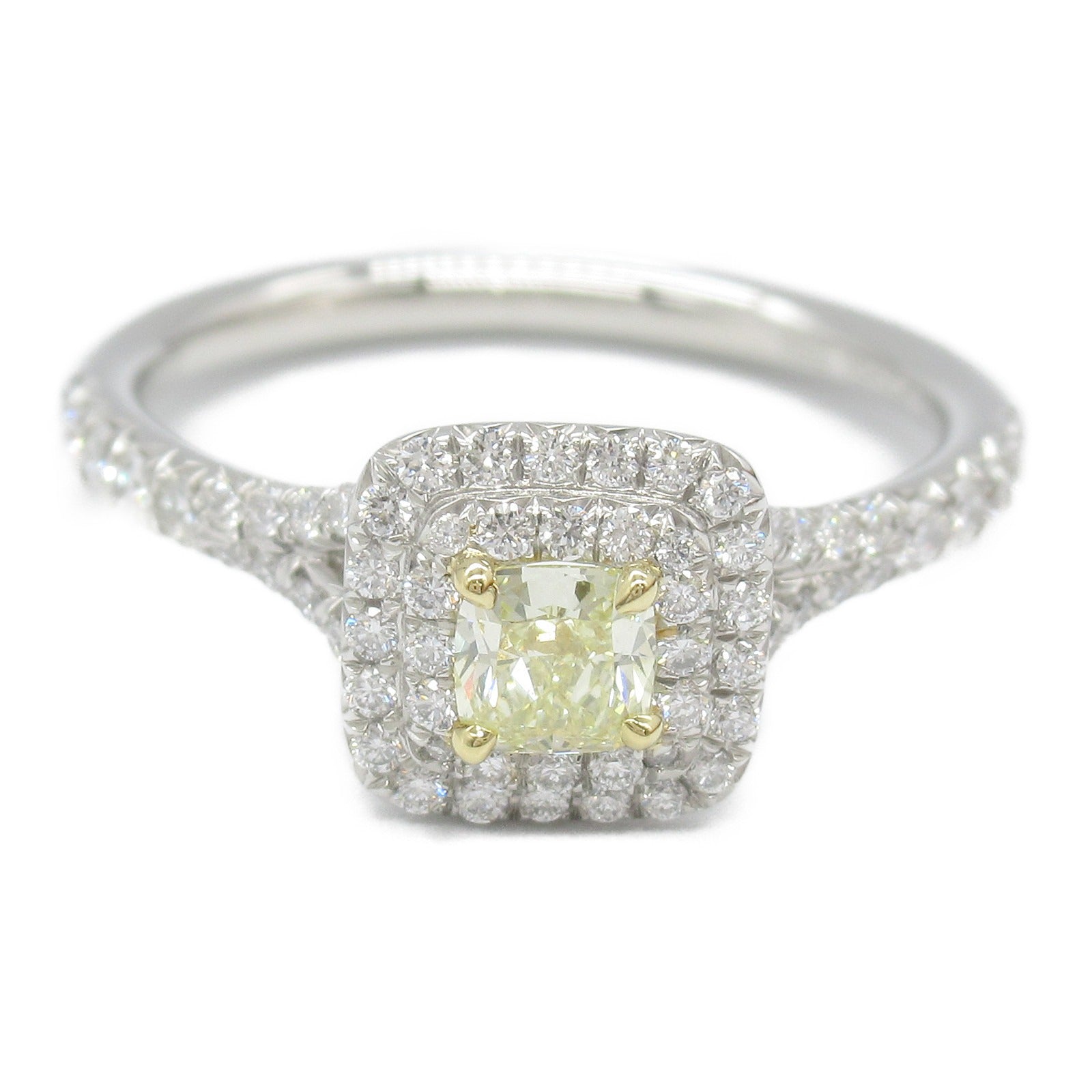 Tiffany & Co Soleste Yellow Diamond Ring Platinum K18WG