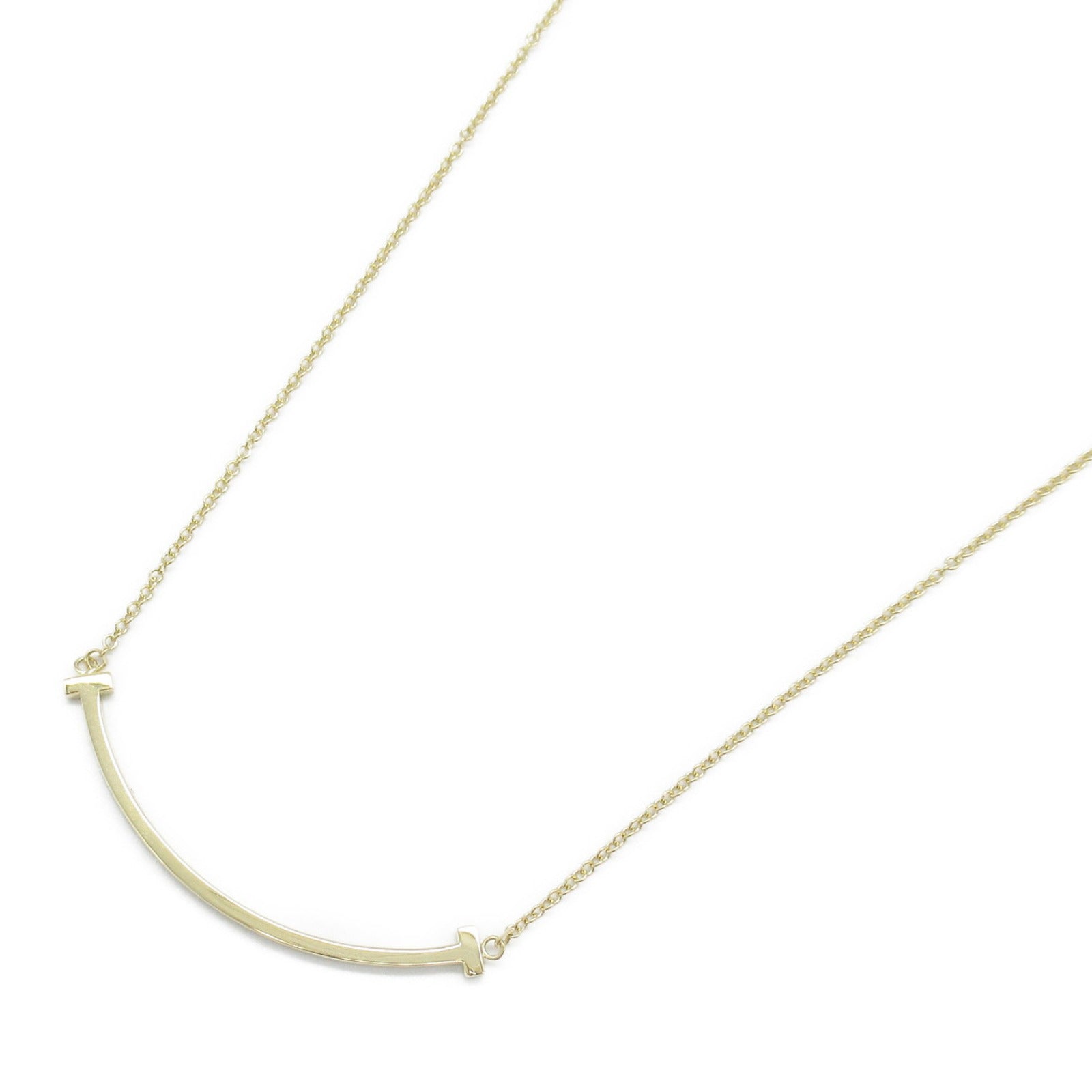 Tiffany & Co T Smile Small Necklace K18 Gold