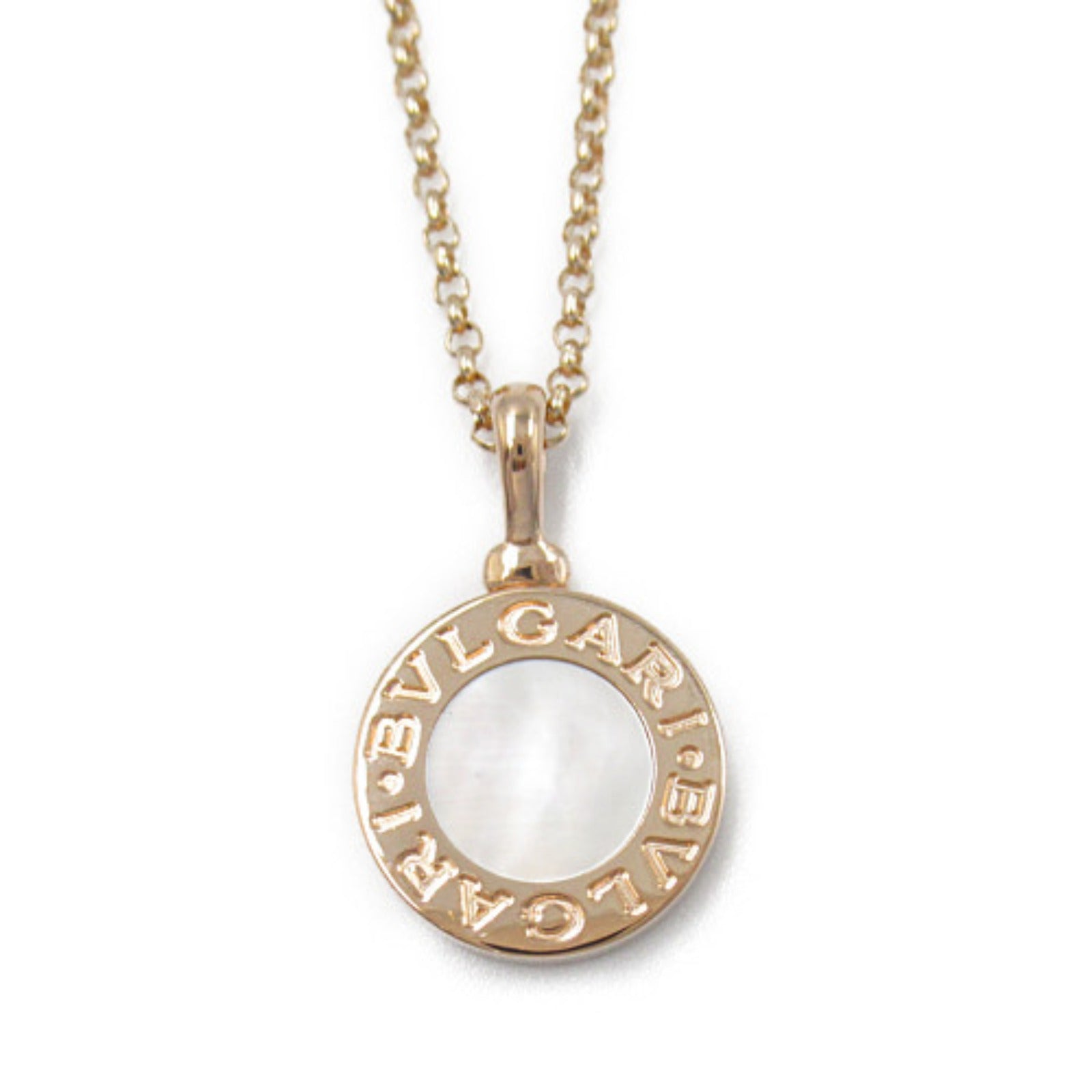 Bvlgari Necklace K18PG Pink Gold Mother of Pearl