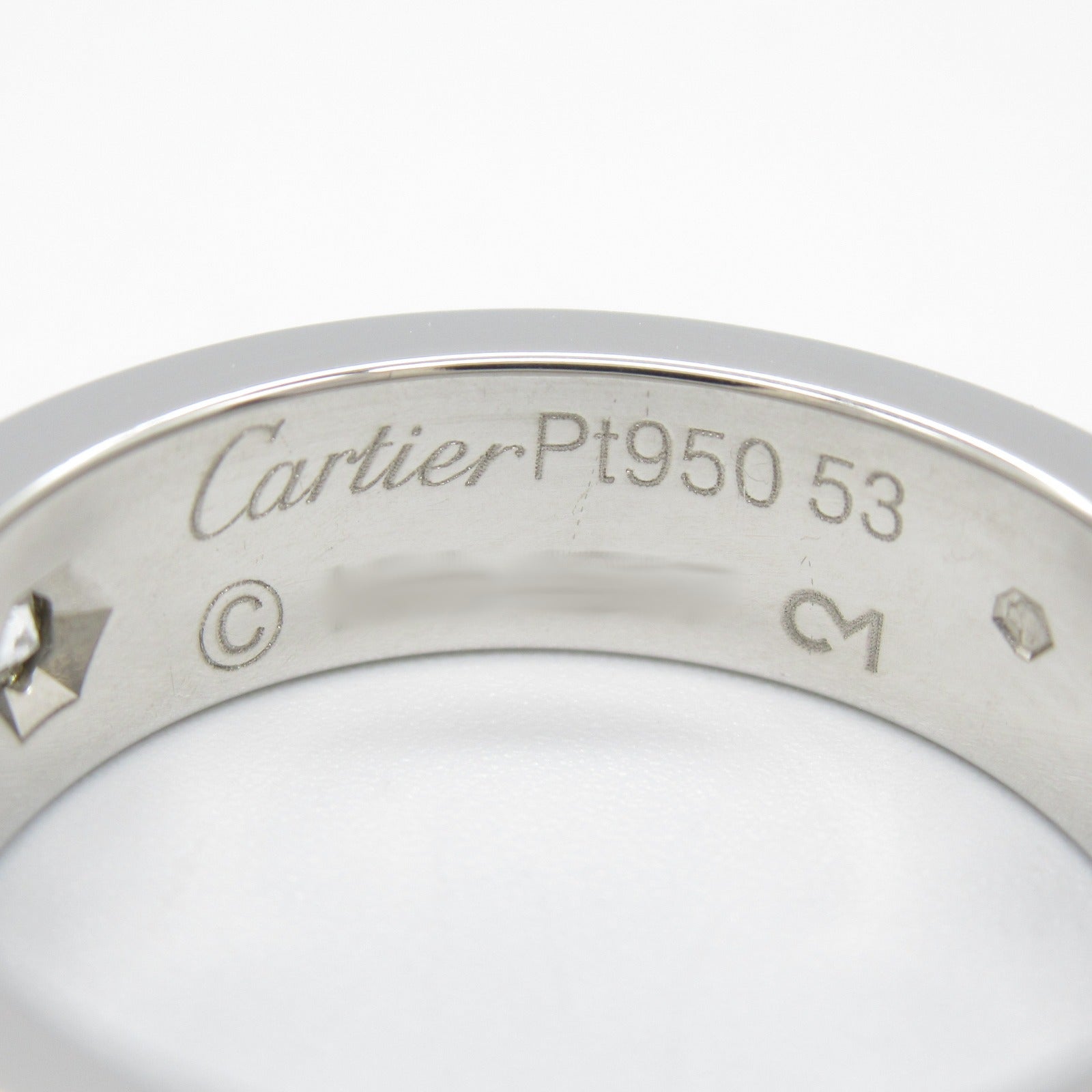 Cartier Love Ring Pt950 Platinum Diamond