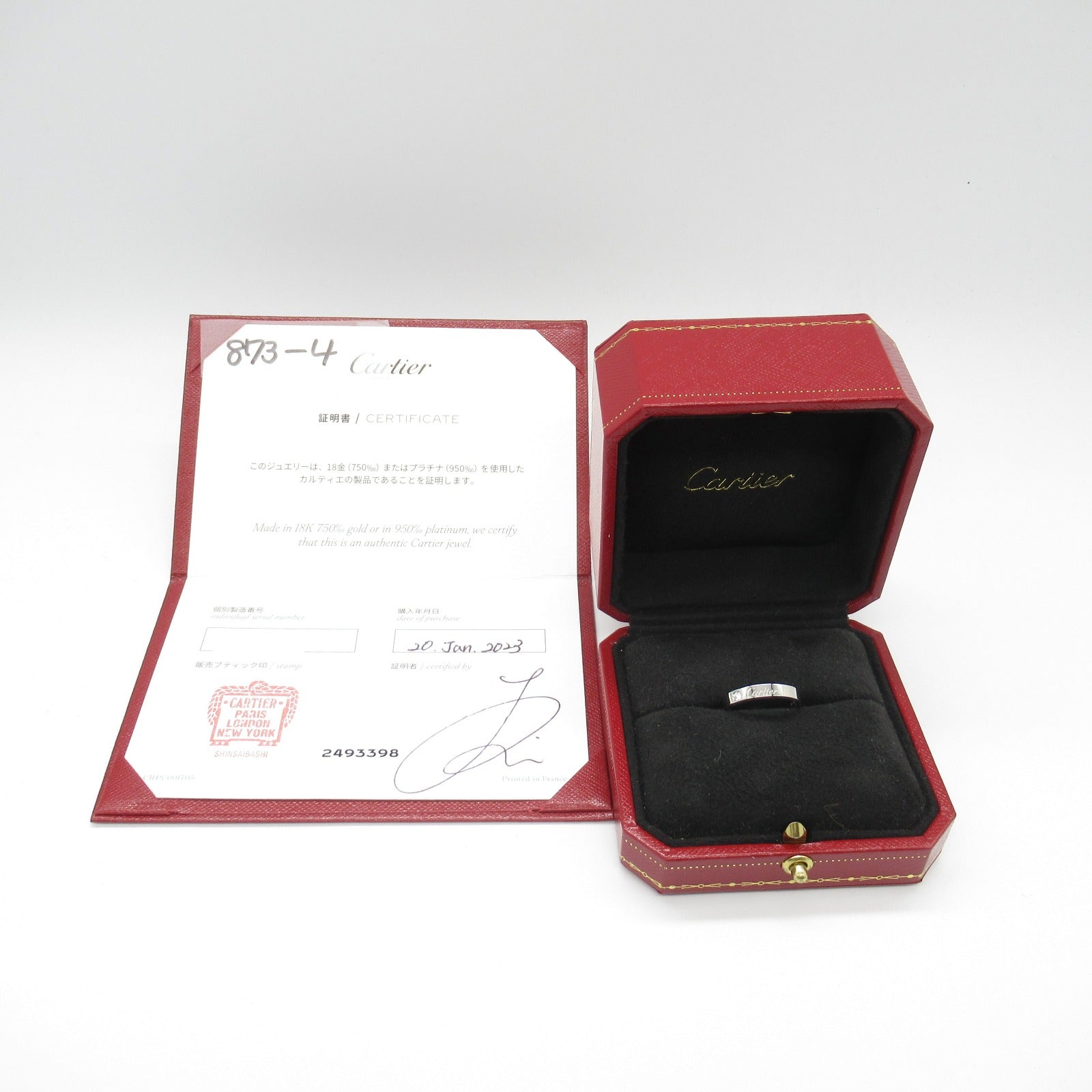 Cartier Pt950 Platinum Diamond Wedding Ring