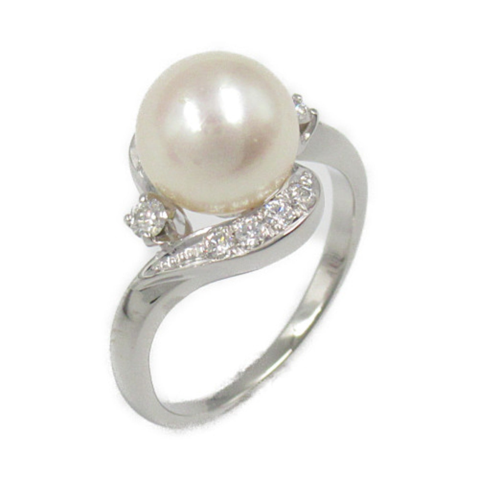 MIKIMOTO Akoya Pearl Diamond Ring Pt950 Platinum