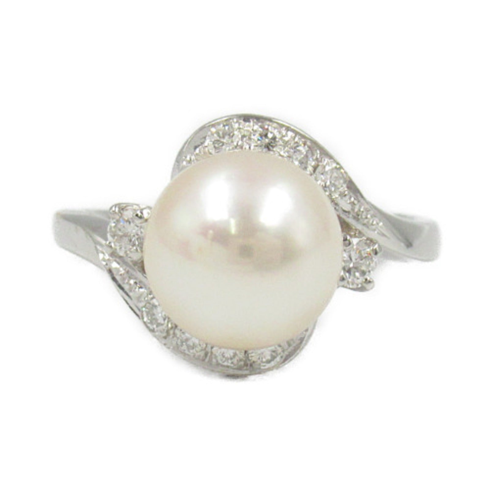 MIKIMOTO Akoya Pearl Diamond Ring Pt950 Platinum