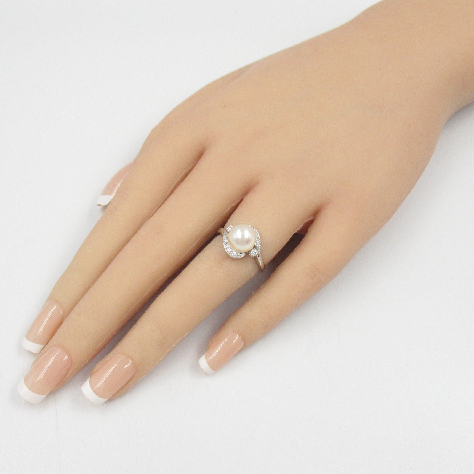 MIKIMOTO Akoya Pearl Diamond Ring Pt950 Platinum