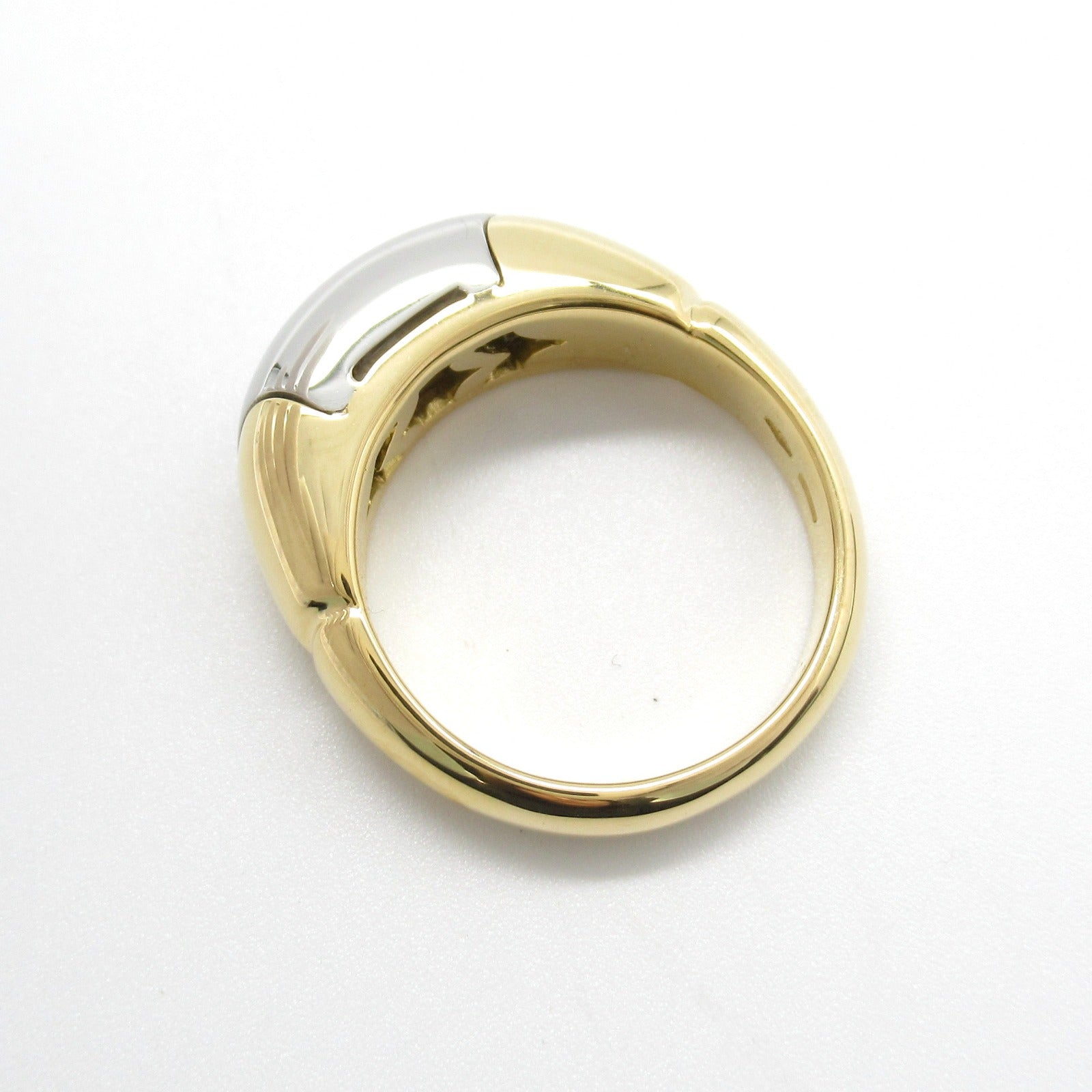 Bvlgari K18 Yellow Gold Stainless Steel Ring