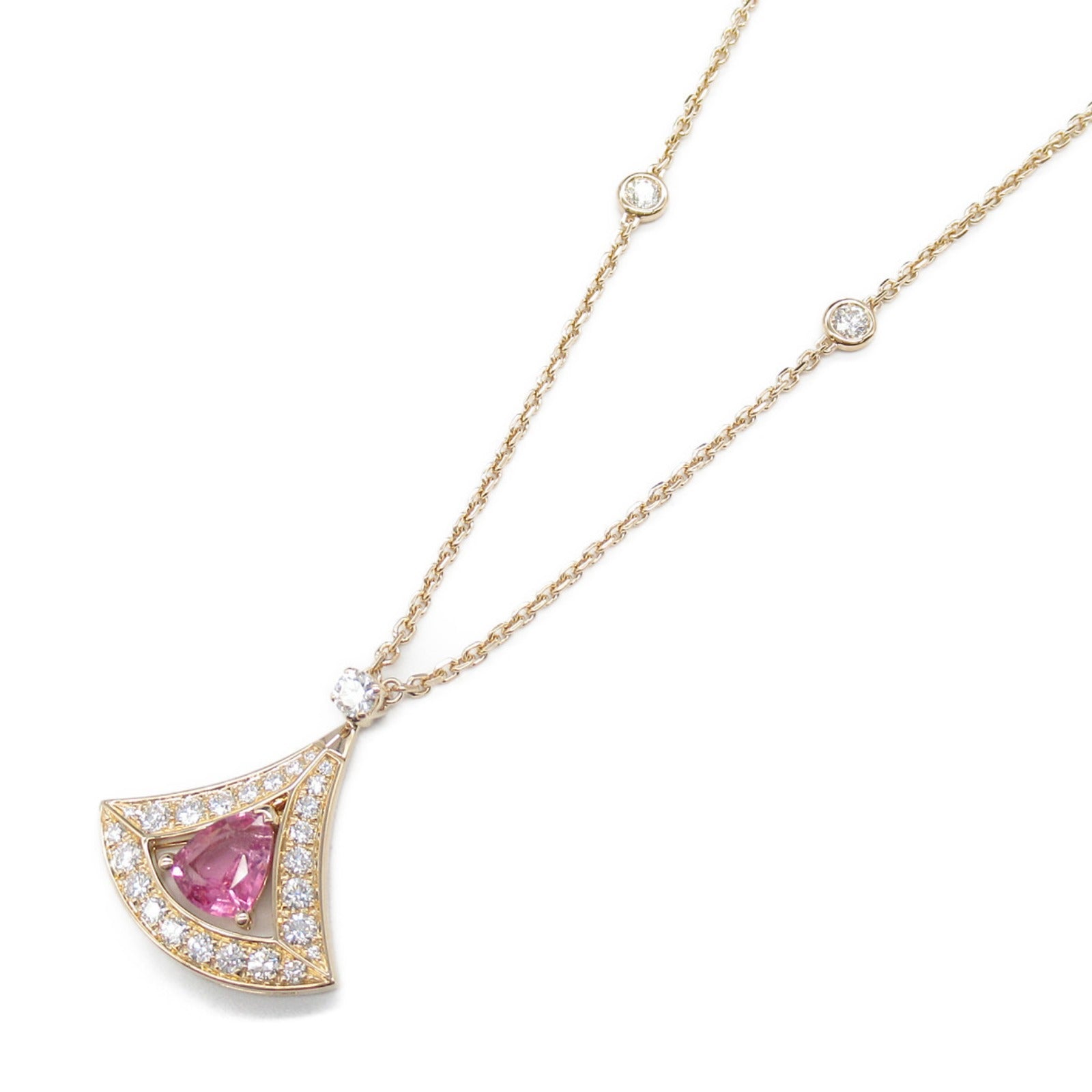 Bvlgari Diva Dream Necklace K18PG Diamond Pink Tourmaline