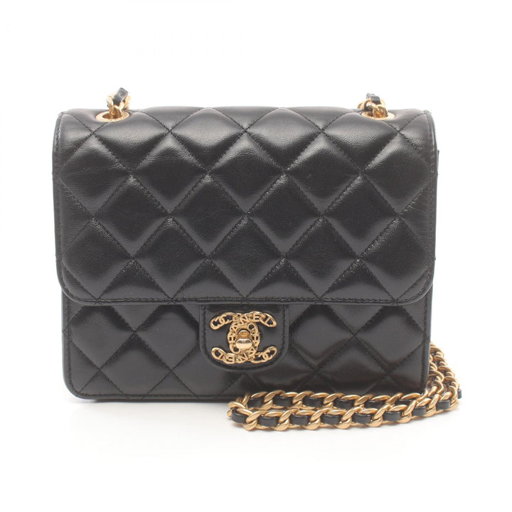 Chanel Leather Matelasse Shoulder Bag Black