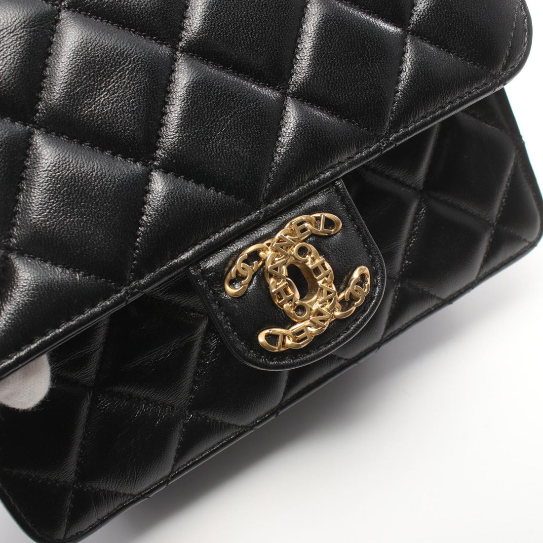 Chanel Leather Matelasse Shoulder Bag Black