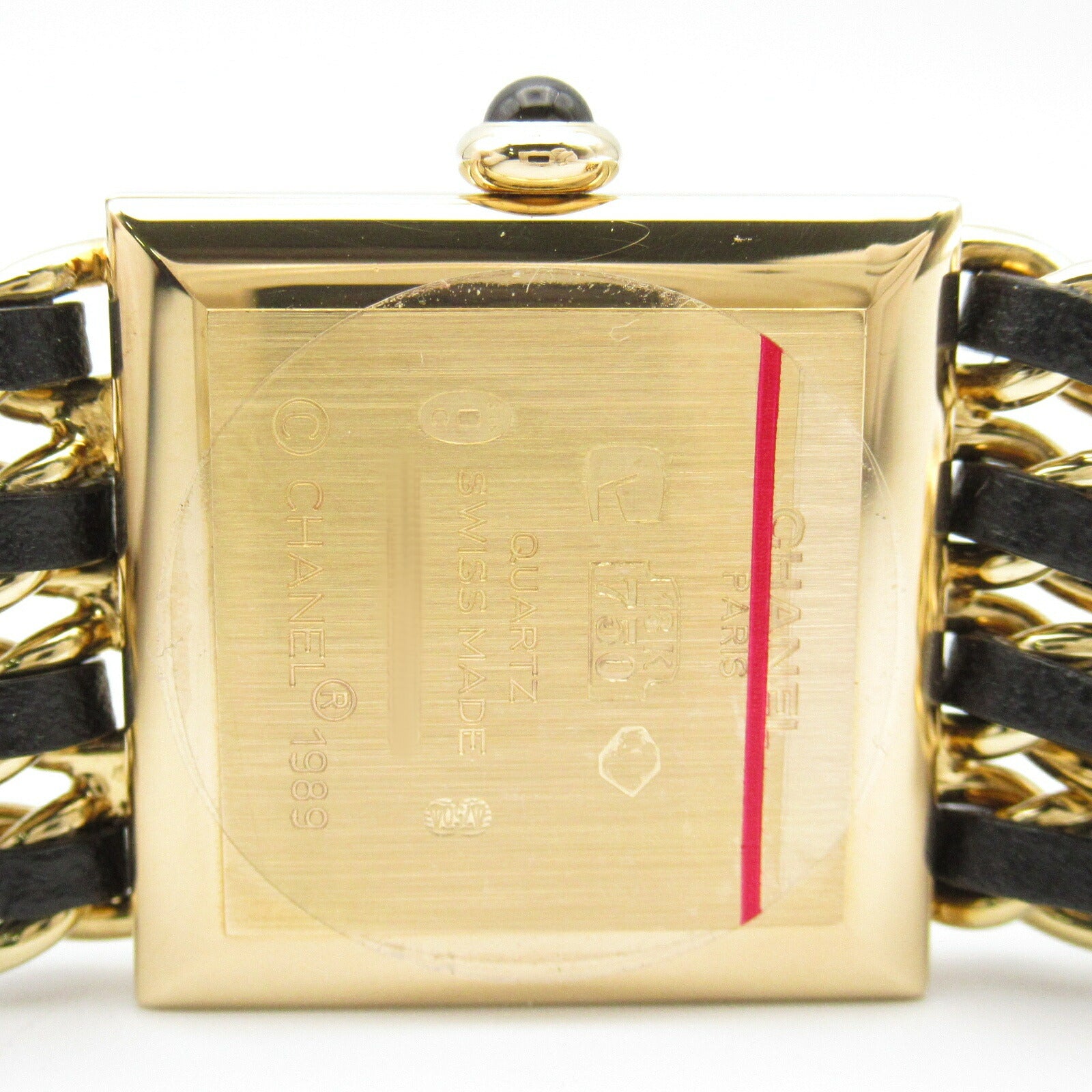 Chanel Mademoiselle M Watch Yellow Gold Leather