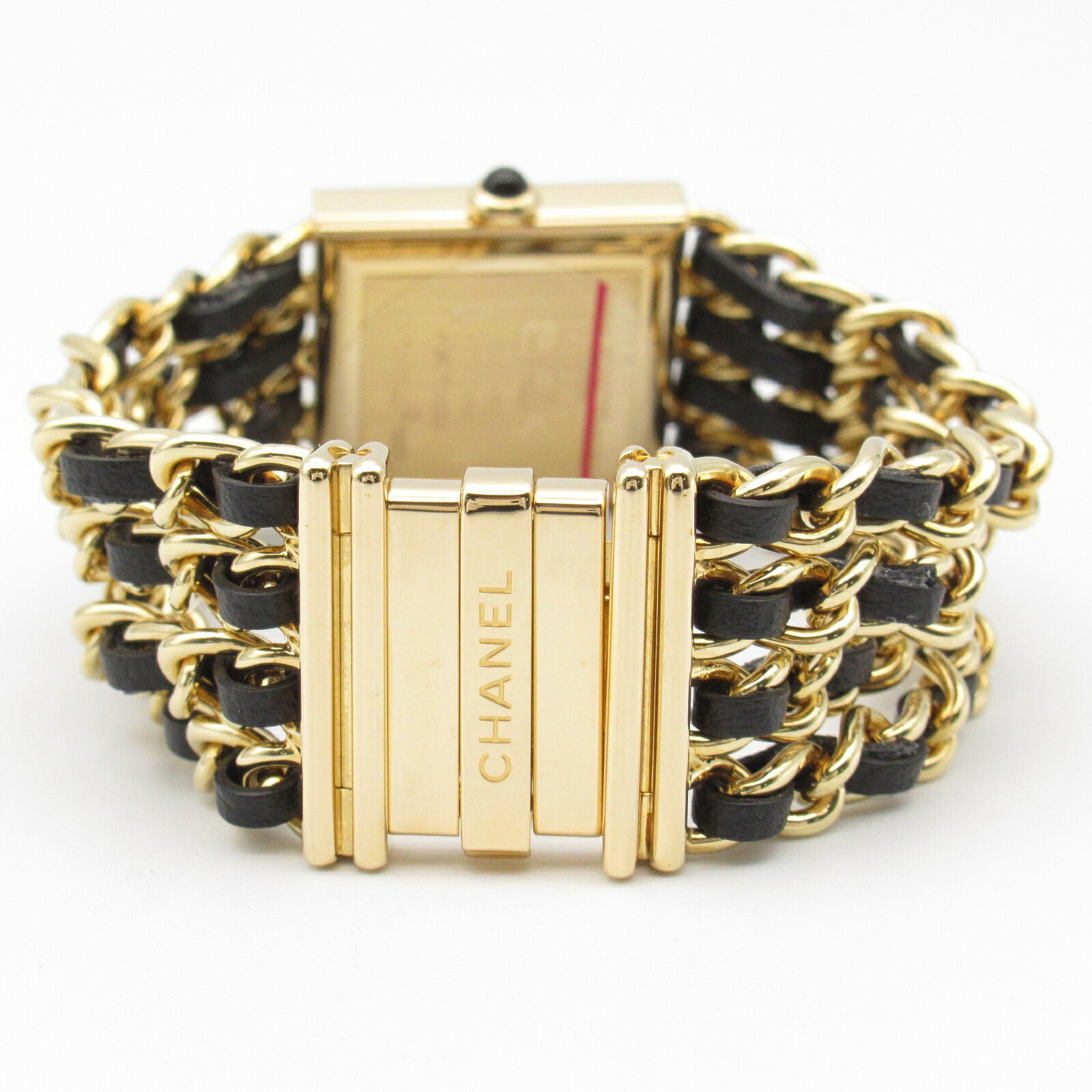 Chanel Mademoiselle M Watch Yellow Gold Leather