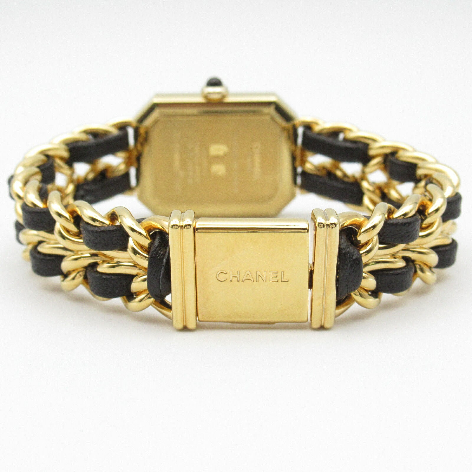 Chanel Premiere M Watch Gold Plated Leather Quartz H0001