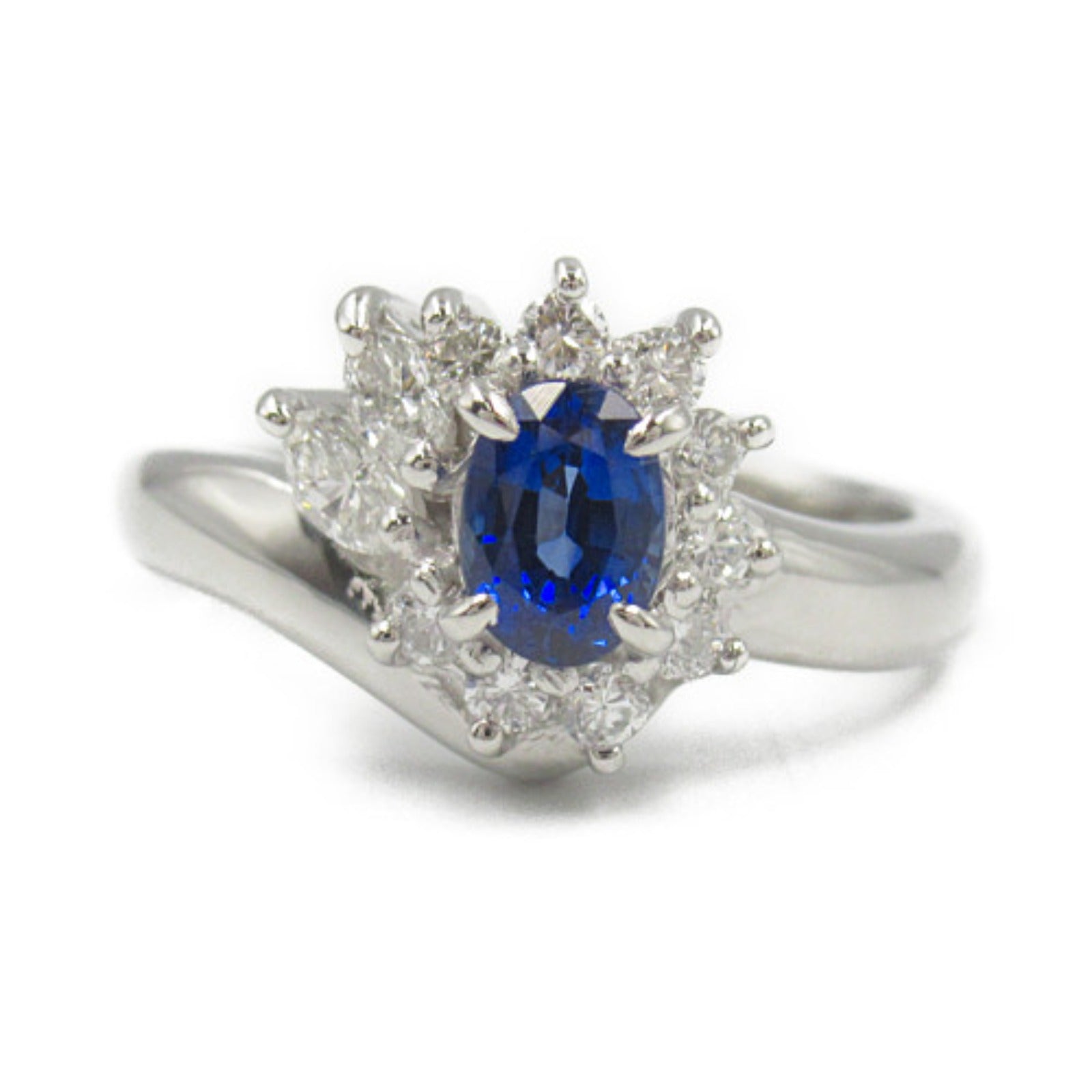 Sapphire Diamond Ring Pt900 Platinum Jewelry