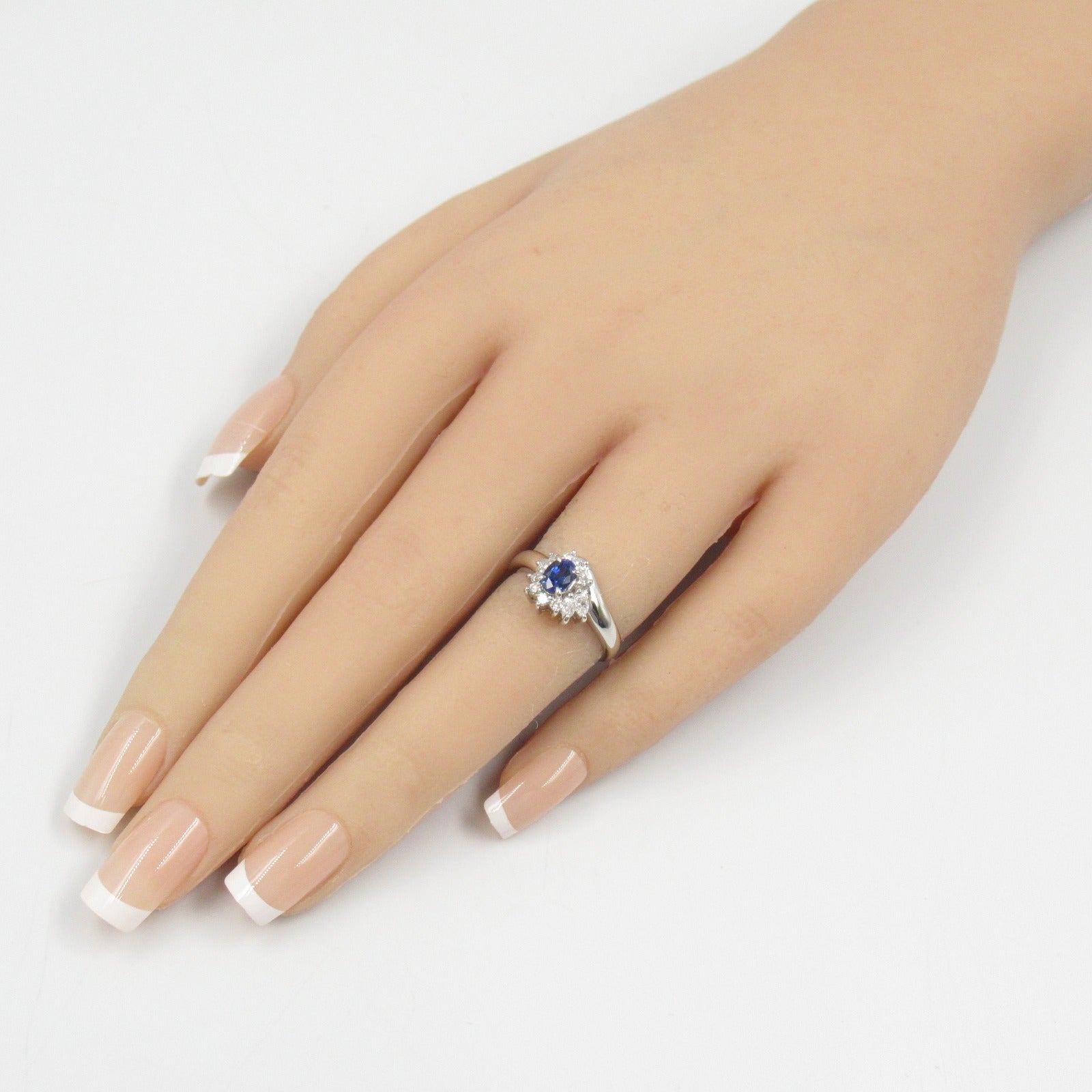 Sapphire Diamond Ring Pt900 Platinum Jewelry