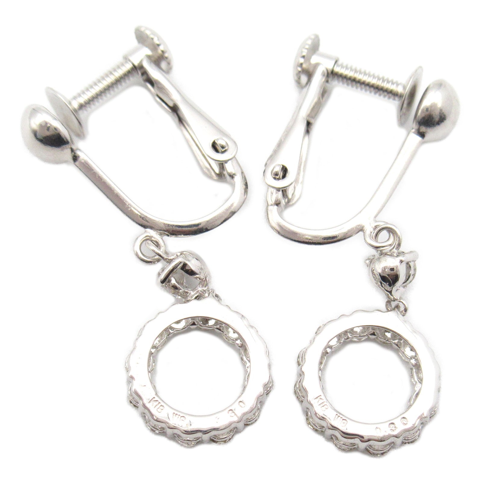 K18WG White Gold Diamond Earrings