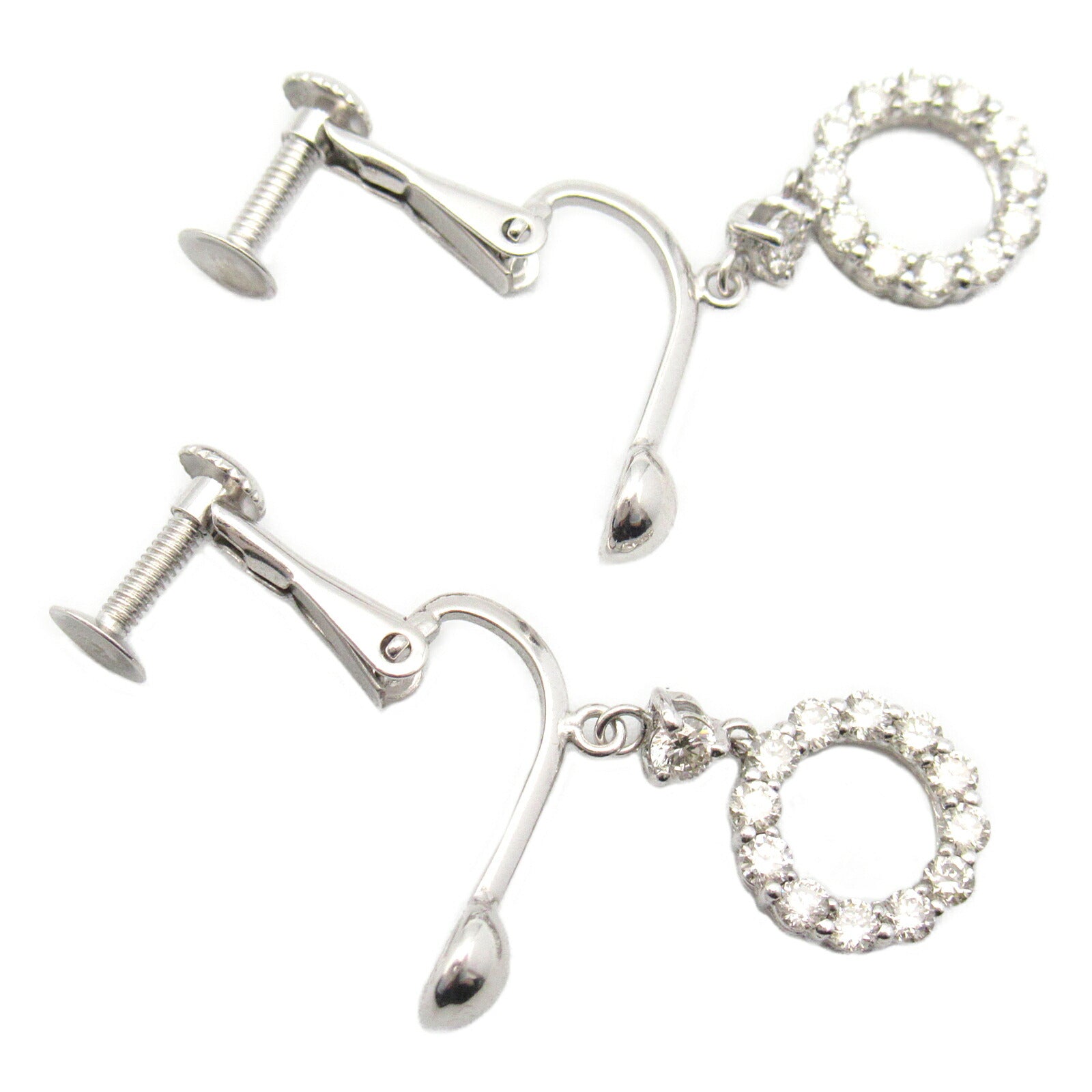 K18WG White Gold Diamond Earrings