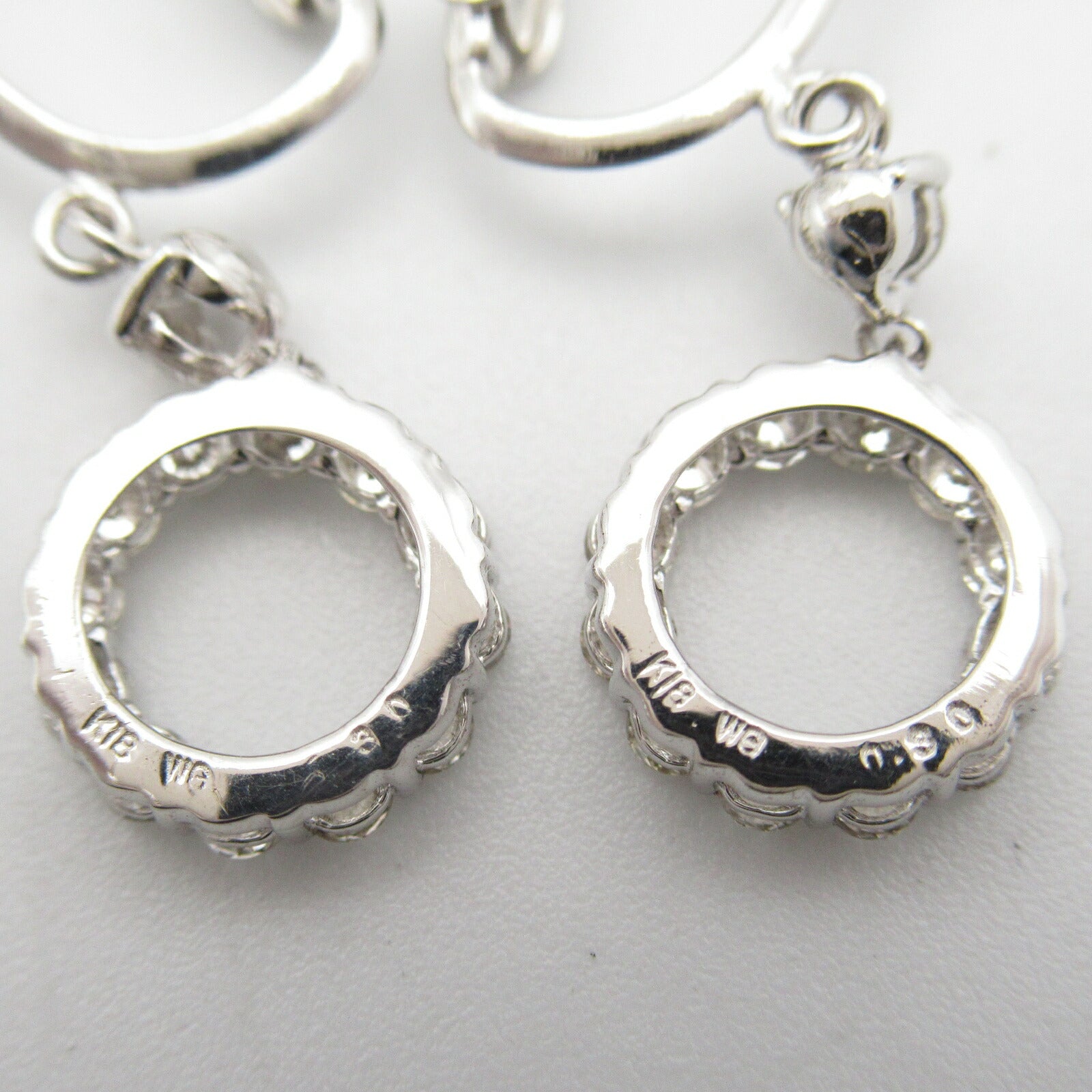 K18WG White Gold Diamond Earrings