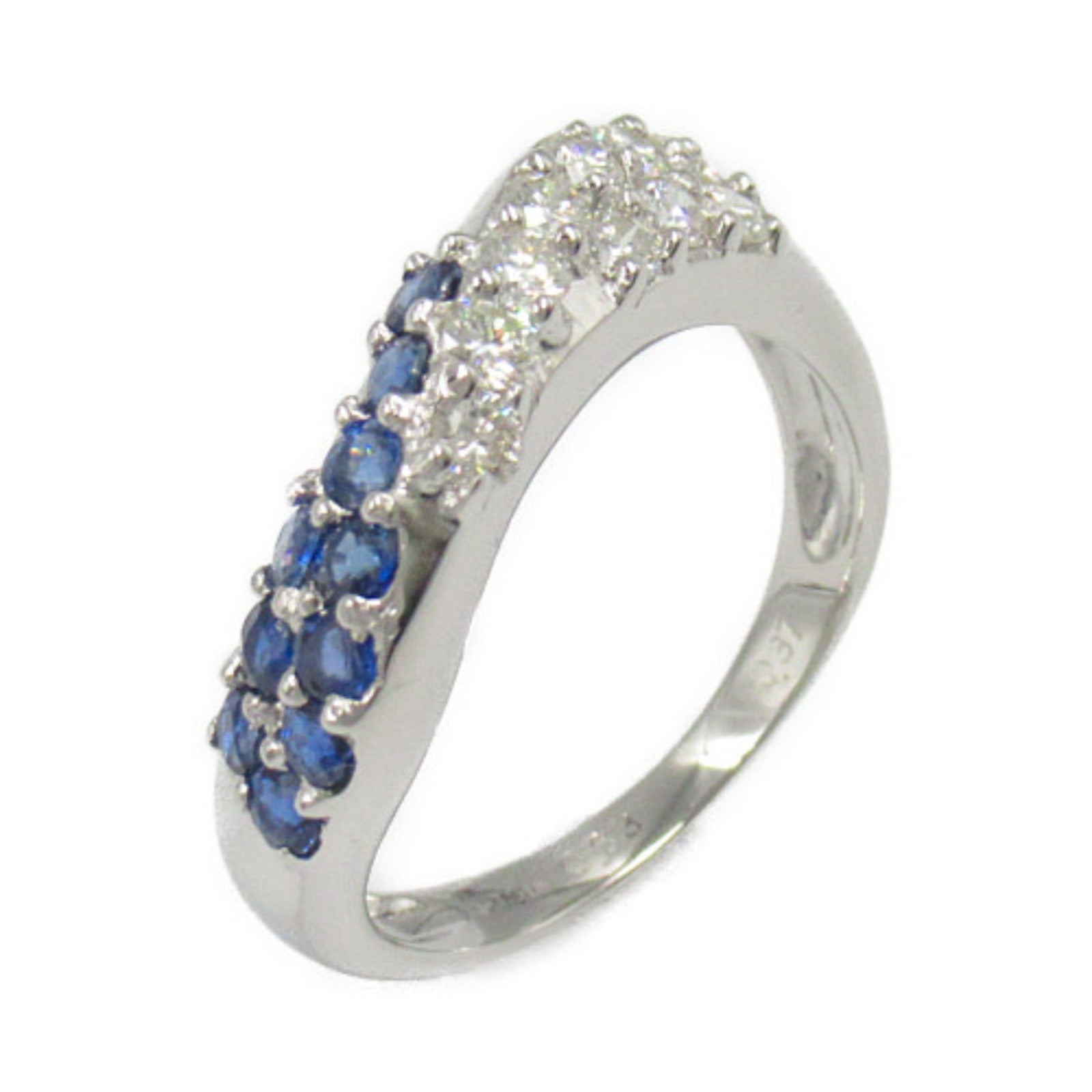 Sapphire Diamond Ring Pt900 Platinum Jewelry