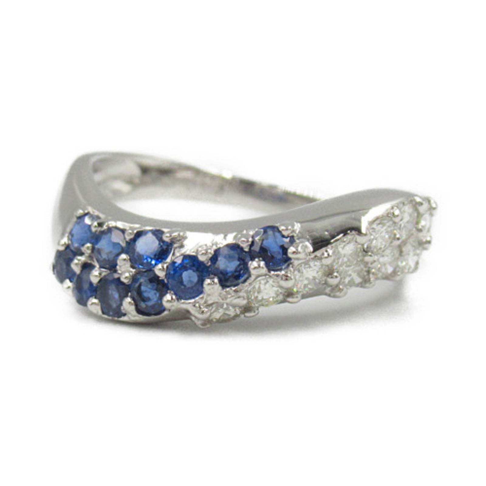 Sapphire Diamond Ring Pt900 Platinum Jewelry