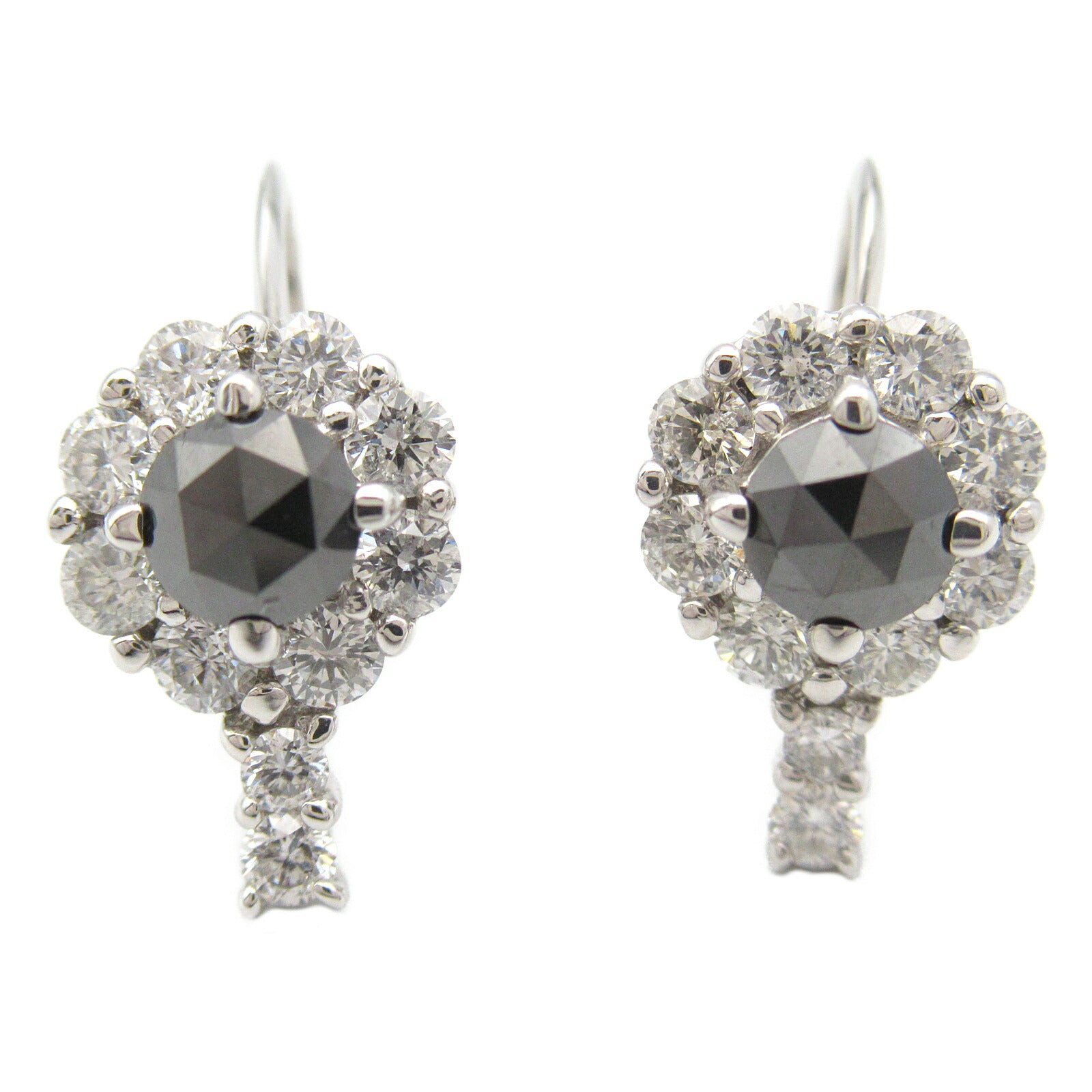 K14WG Black Diamond Earrings Jewelry