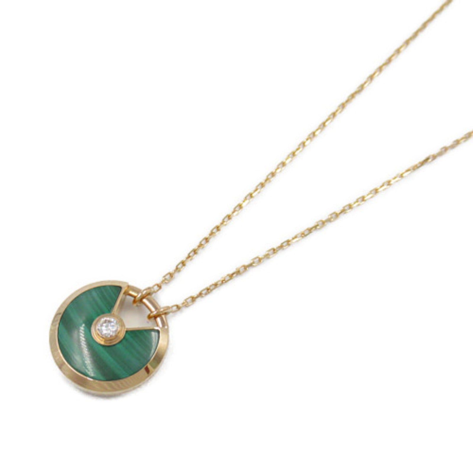 Cartier Amulette Malachite Necklace K18PG Diamond