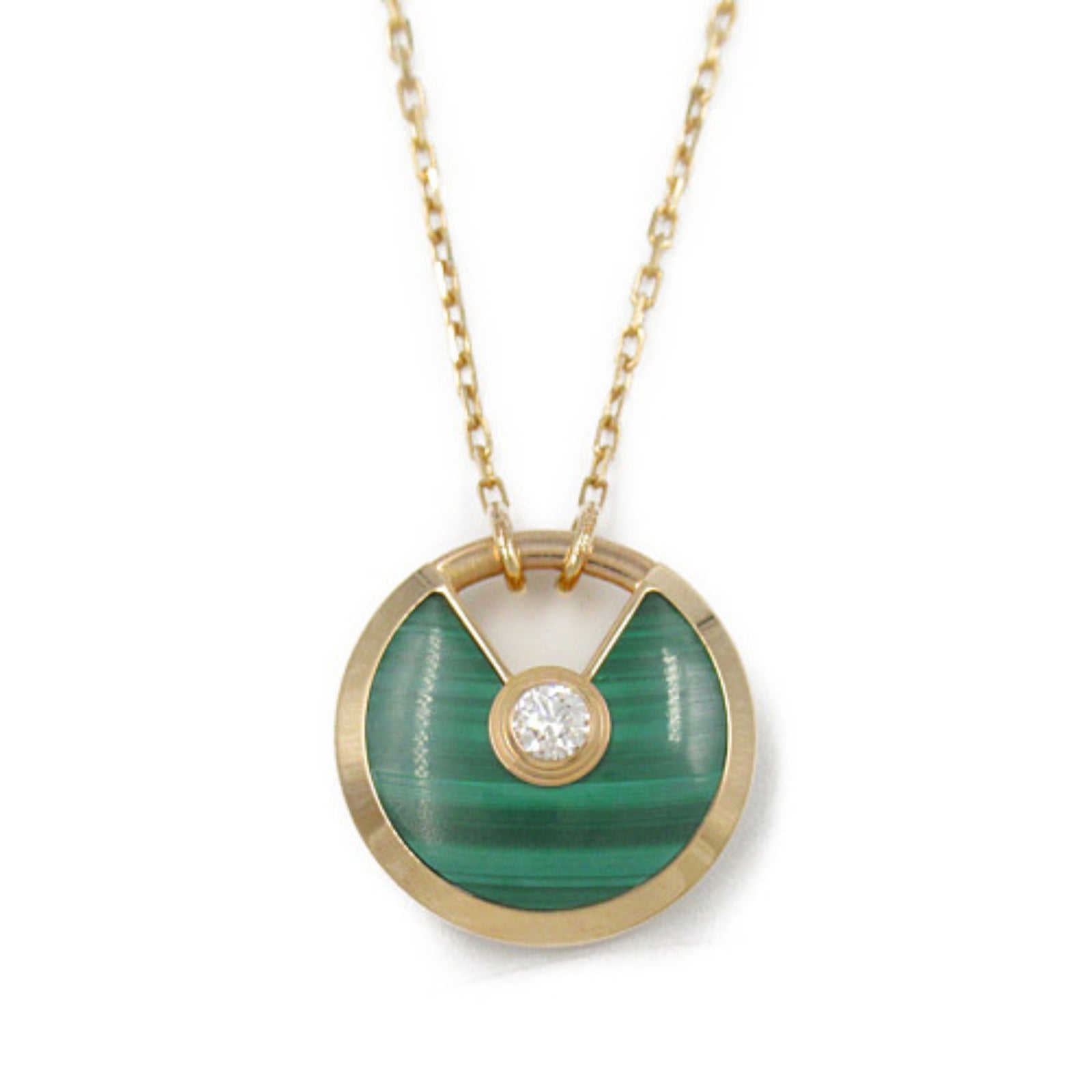 Cartier Amulette Malachite Necklace K18PG Diamond