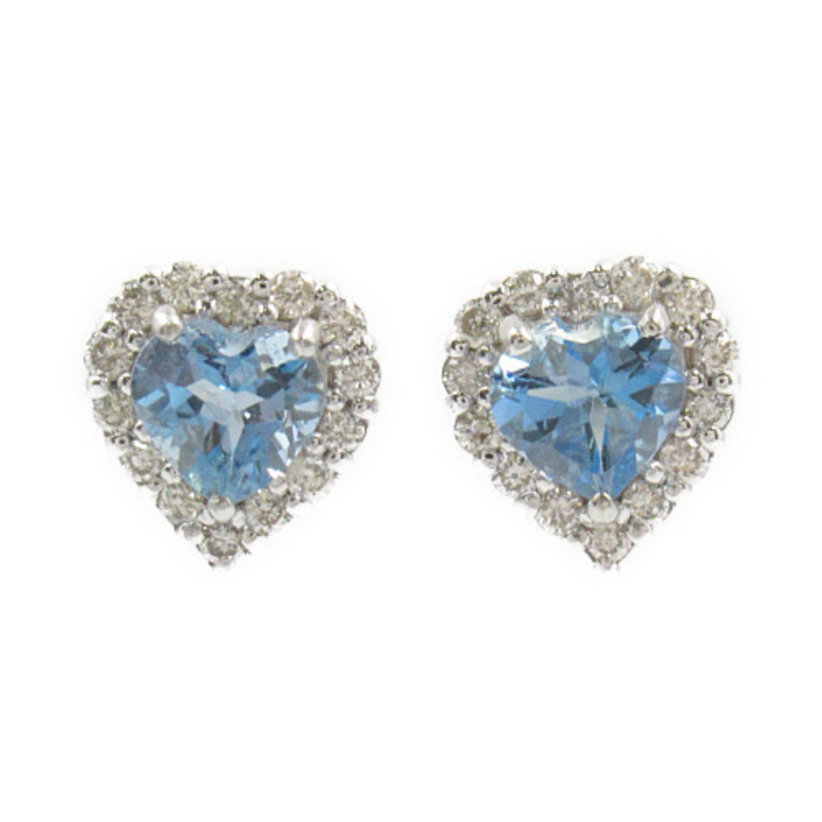 Aquamarine Diamond Earrings K18WG White Gold