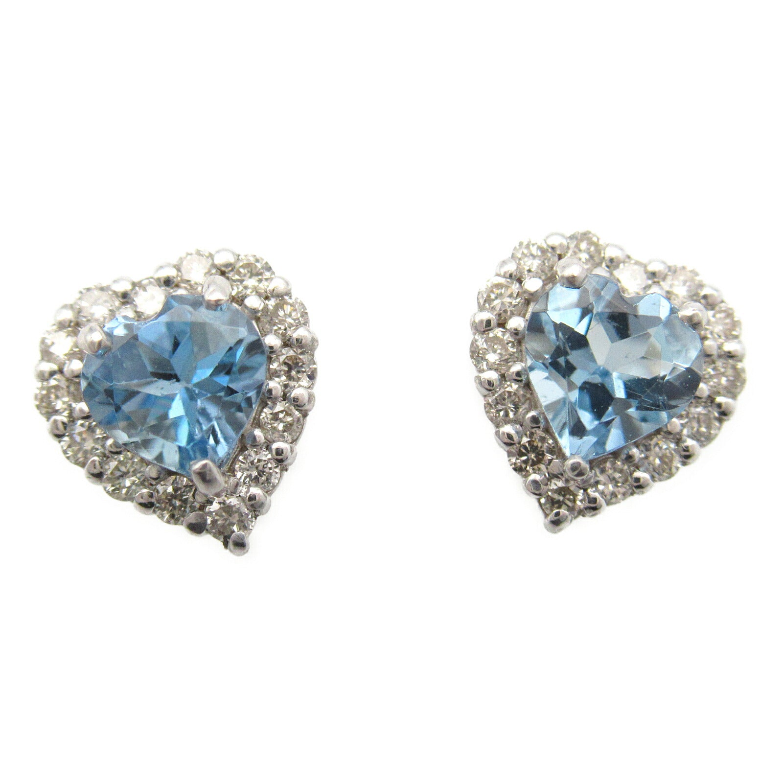 Aquamarine Diamond Earrings K18WG White Gold