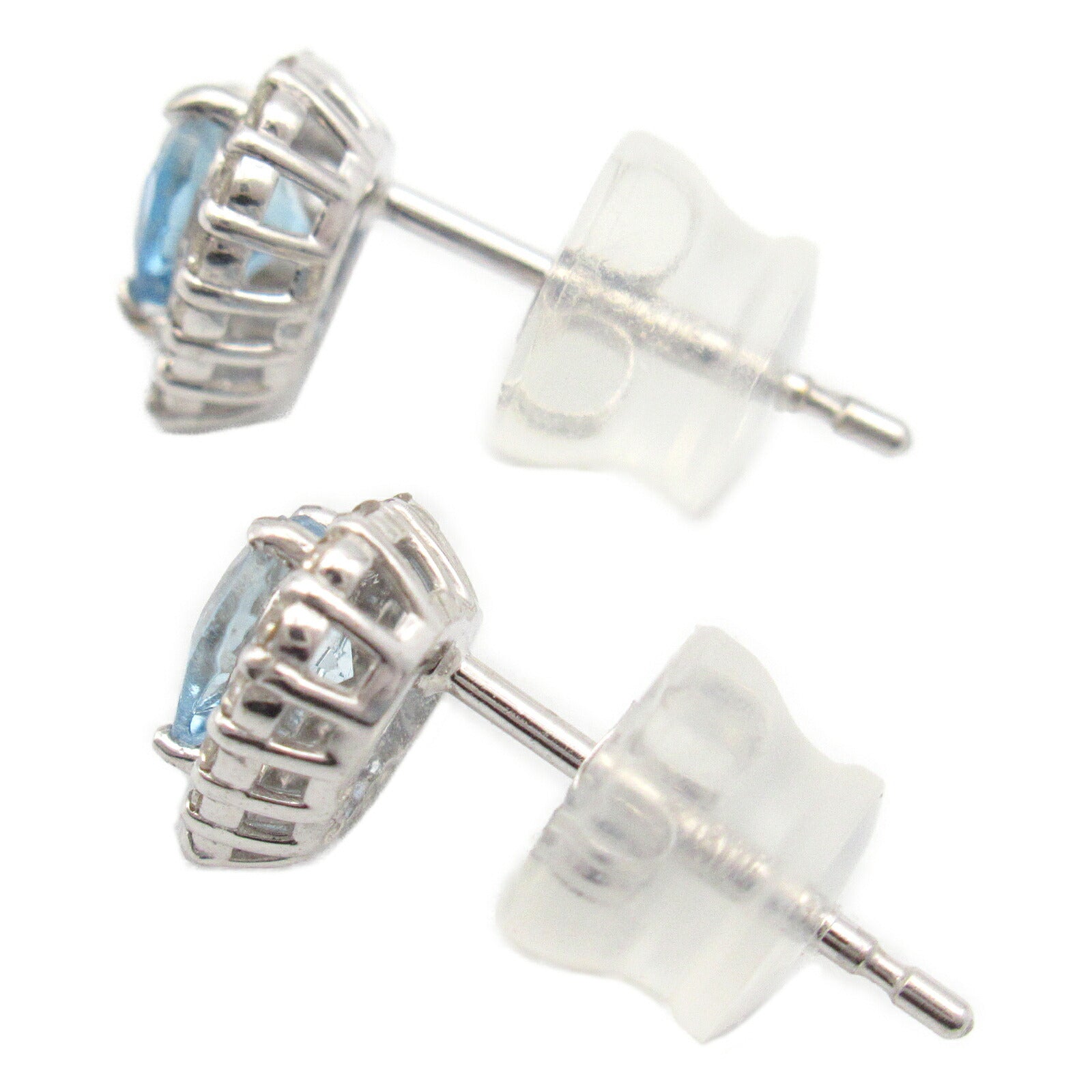 Aquamarine Diamond Earrings K18WG White Gold