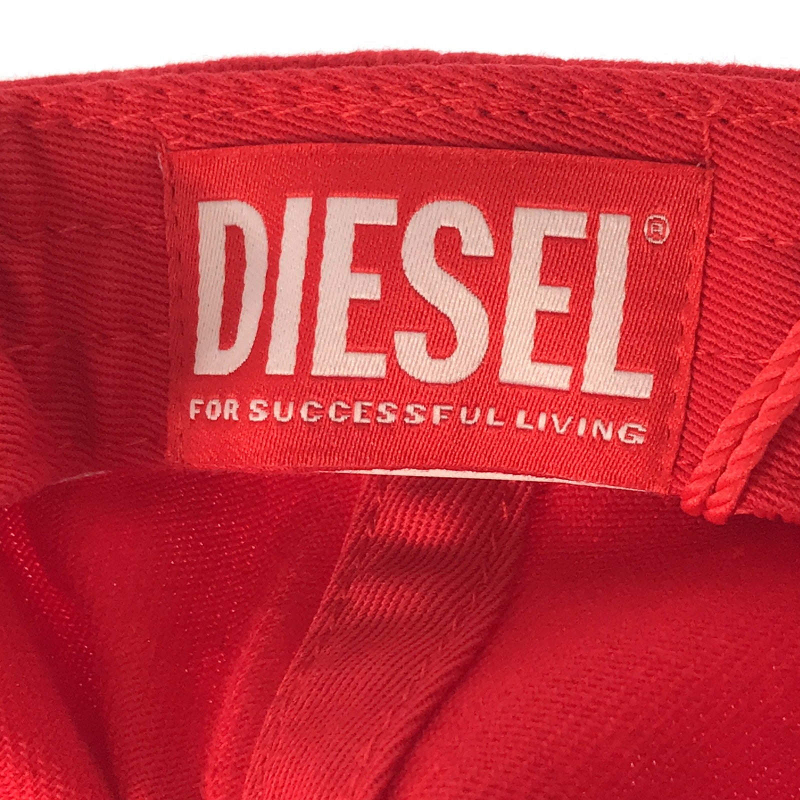 DIESEL Cotton Baseball Cap Hat Red