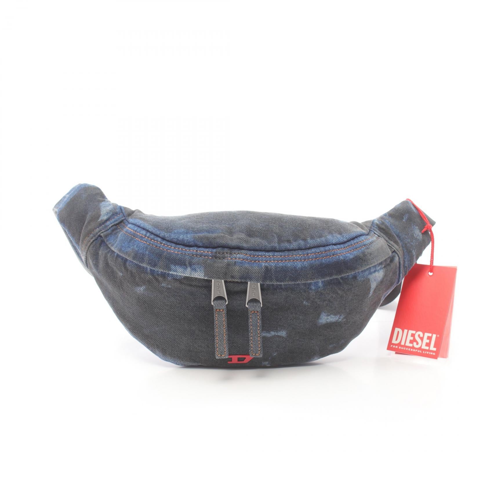 DIESEL RAVE Denim Waist Bag Navy