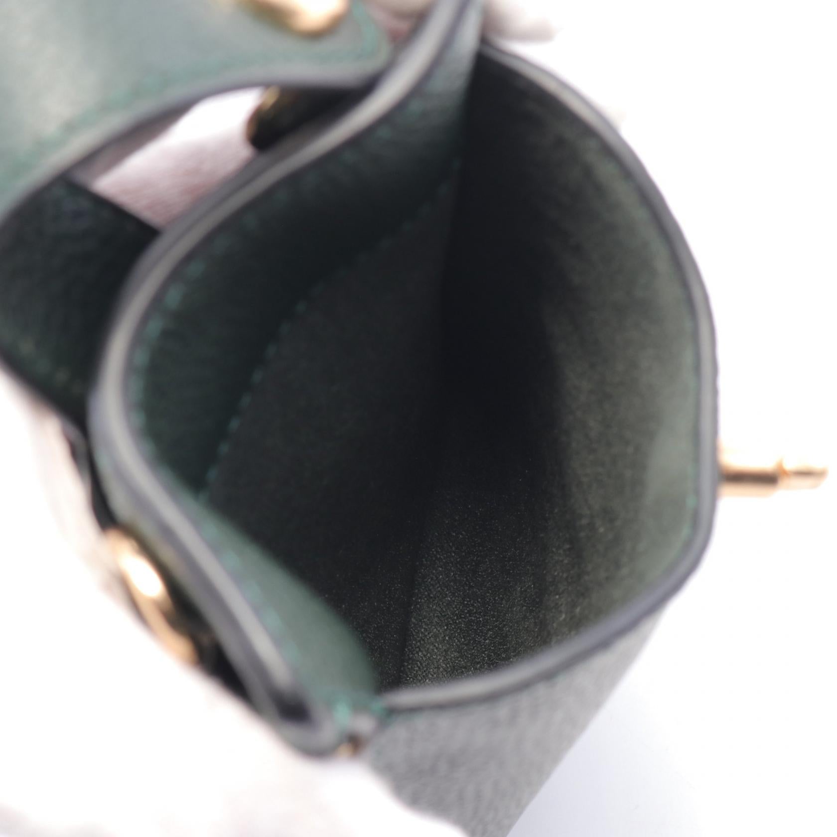 Coach Leather Phone Holder Shoulder Bag Green