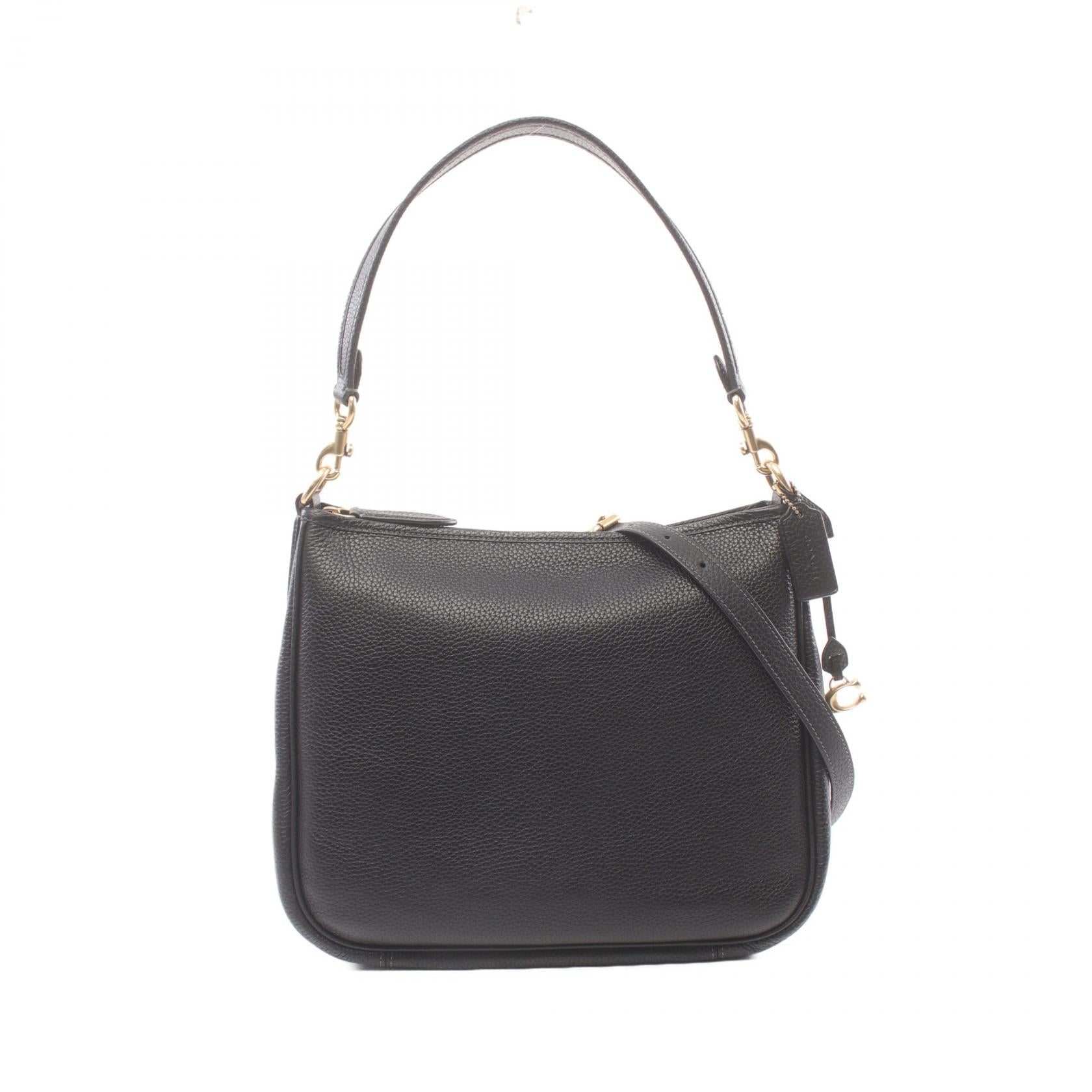 Coach Leather Cary Shoulder Bag Black