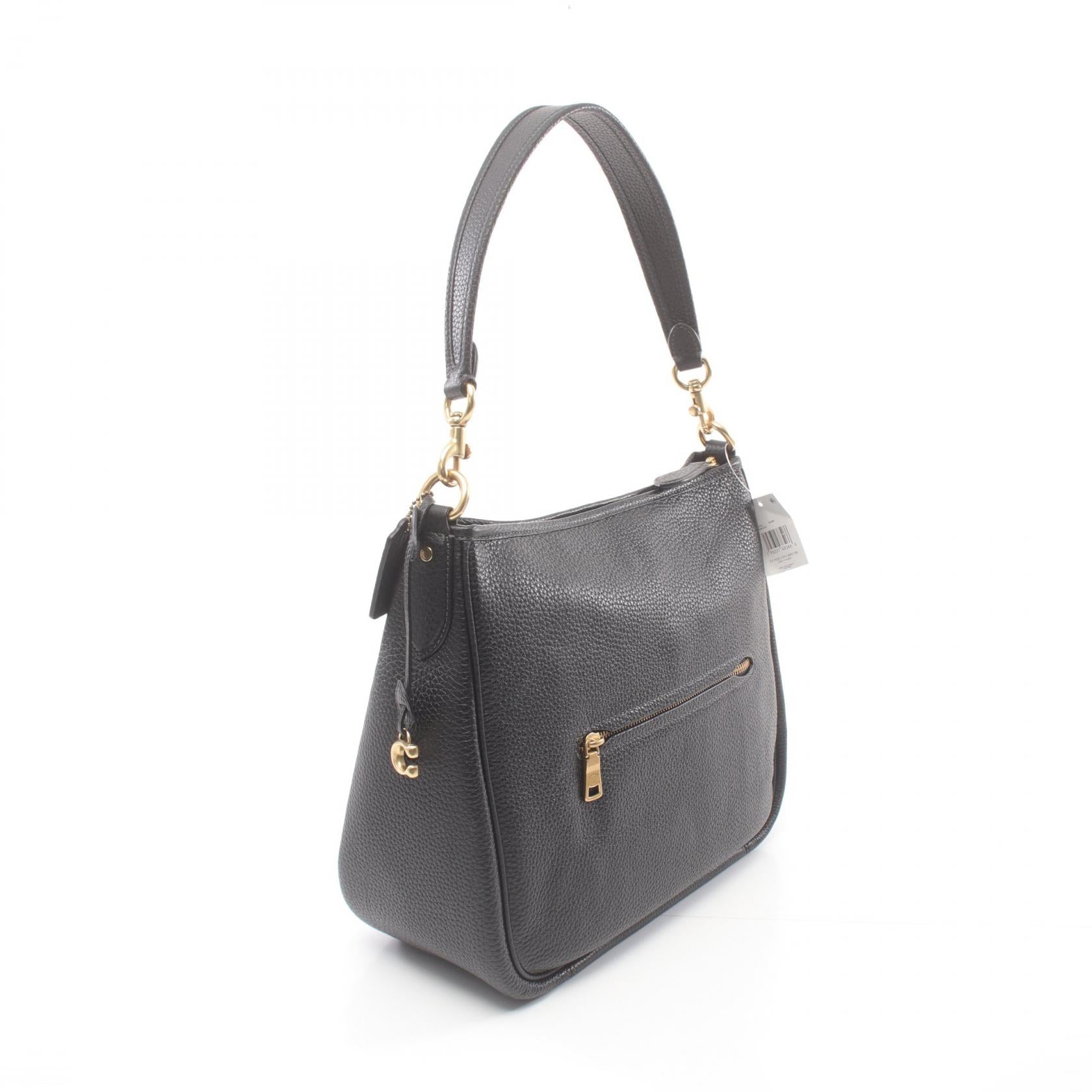 Coach Leather Cary Shoulder Bag Black