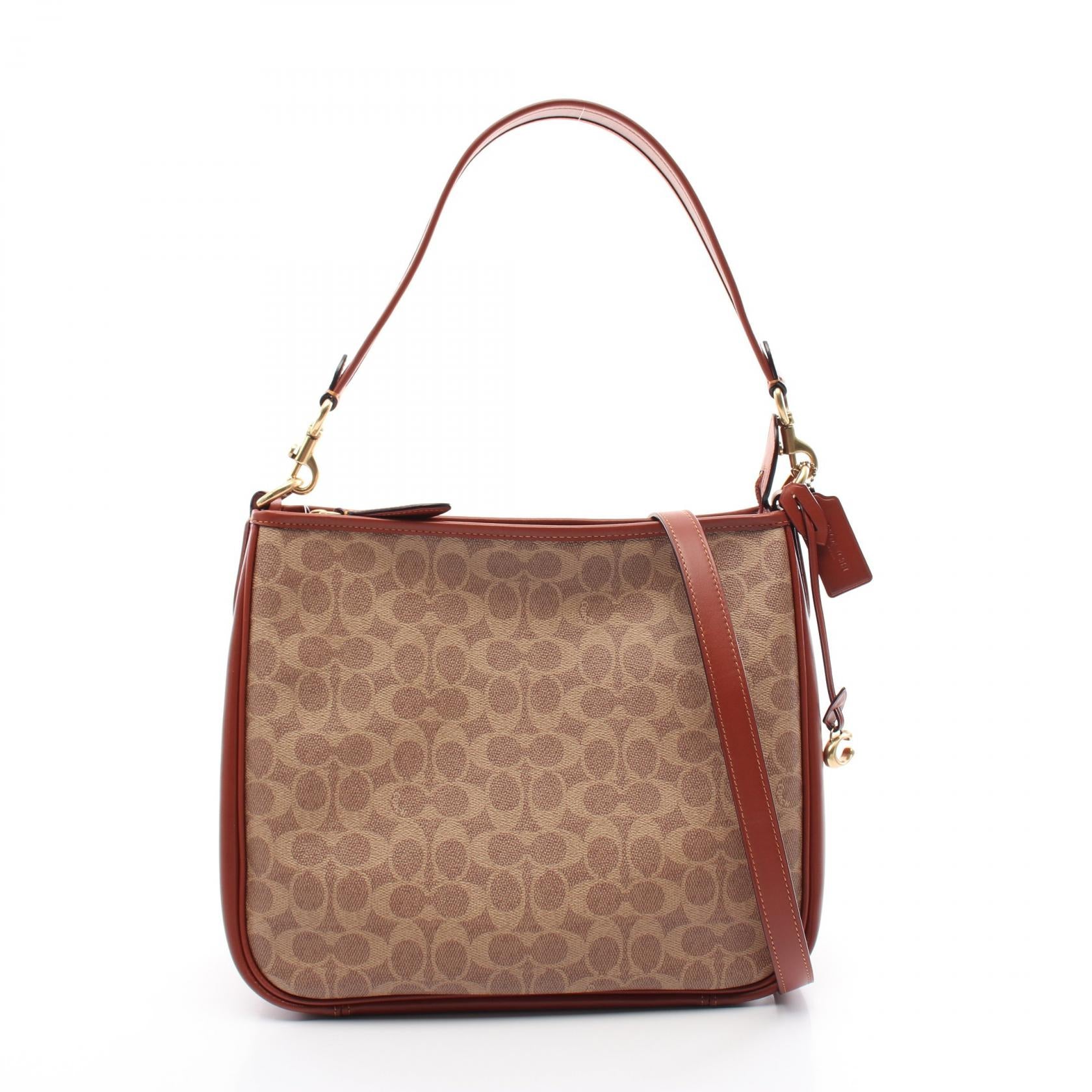 Coach Signature Canvas Leather Shoulder Bag