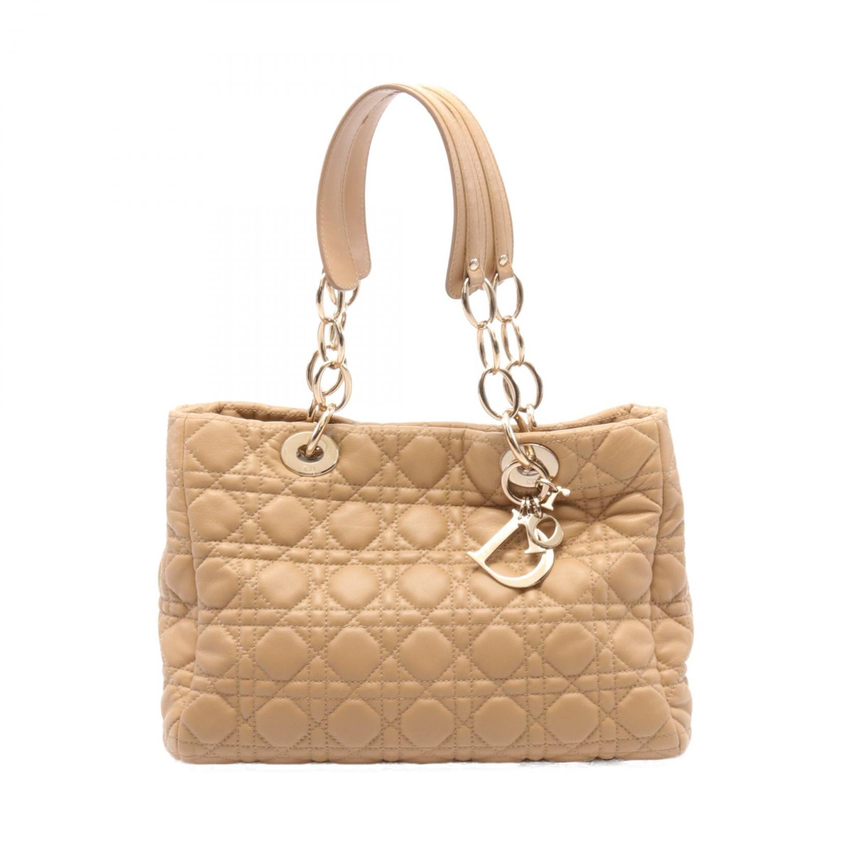 Dior Cannage Leather Tote Bag Beige