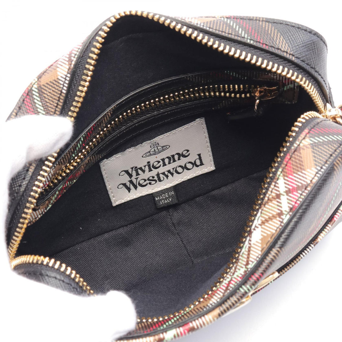 Vivienne Westwood Tartan Camera Bag Faux Leather