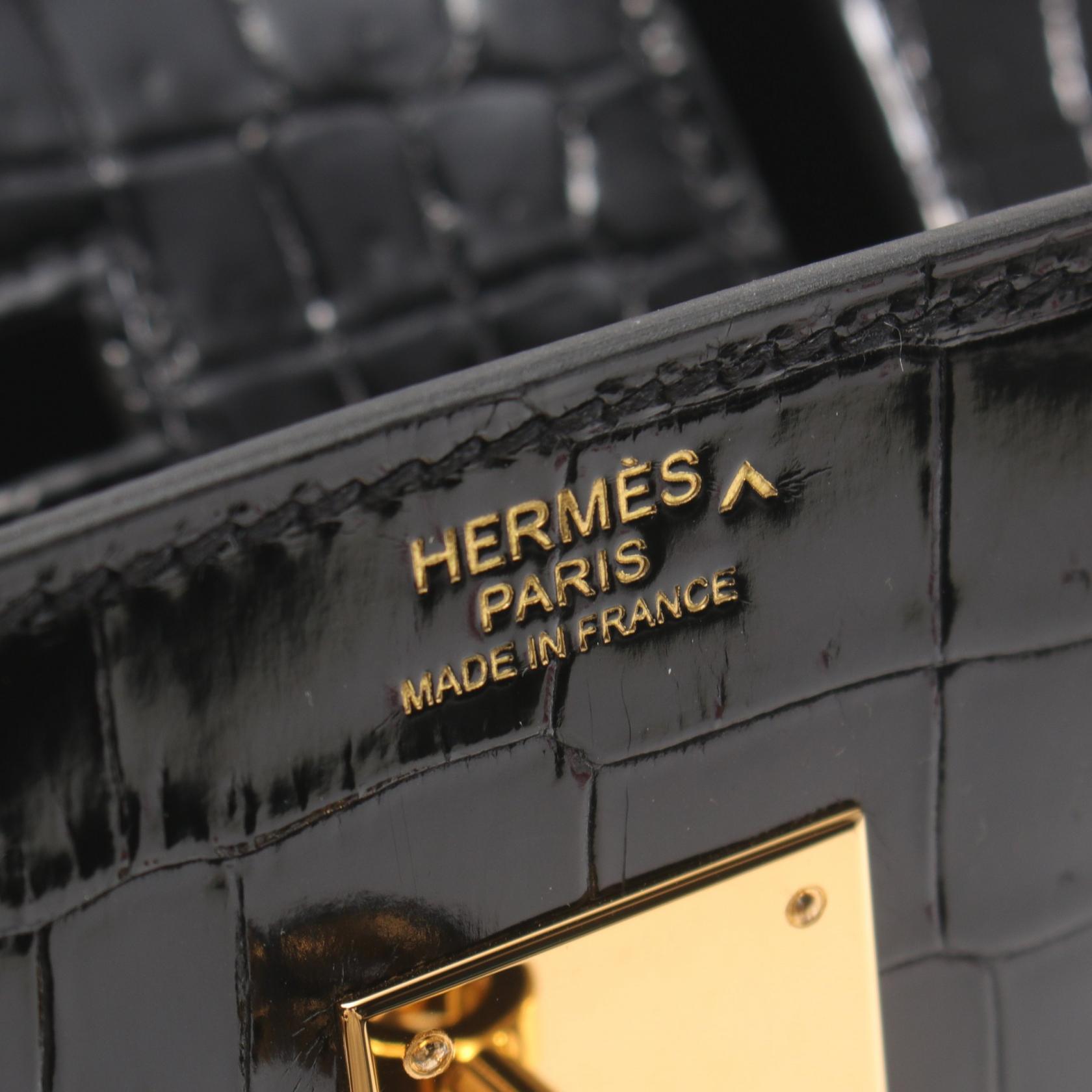 Hermes Birkin 30 Exotic Leather Handbag Black